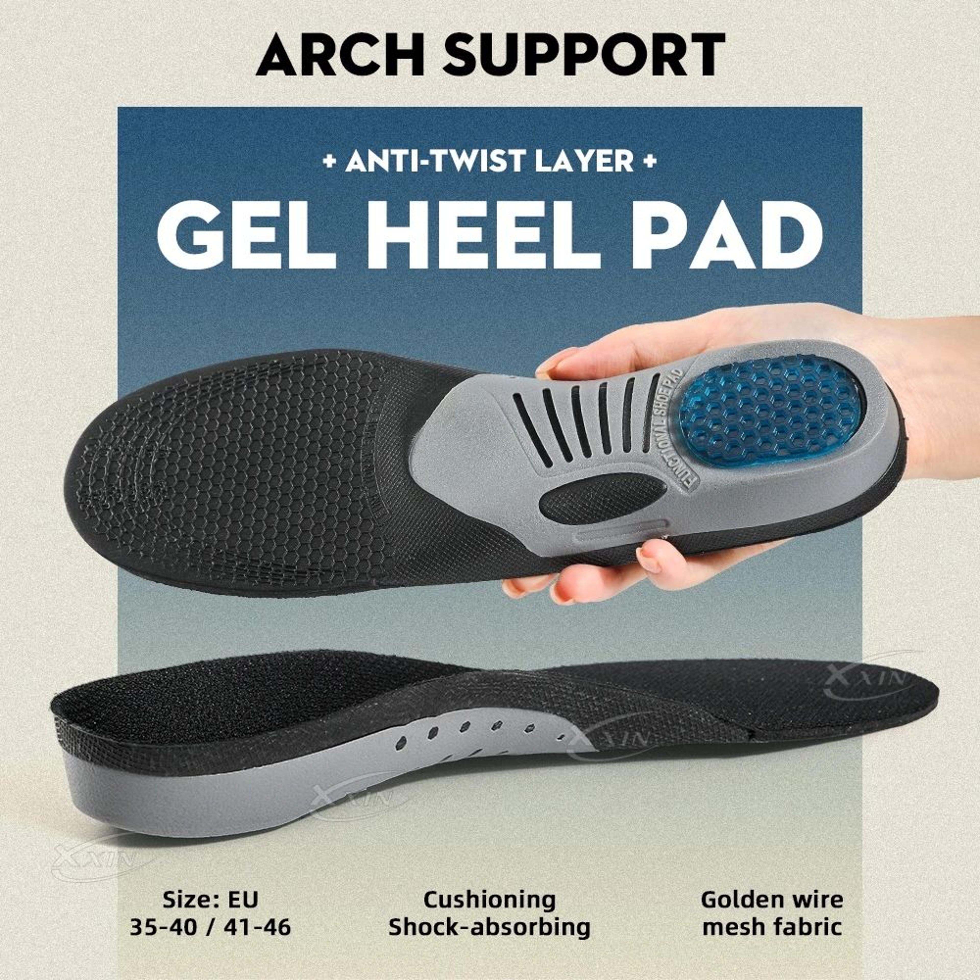 gel orthotic arch support insoles shock absorbing silicone shoe inserts for sports and daily comfort