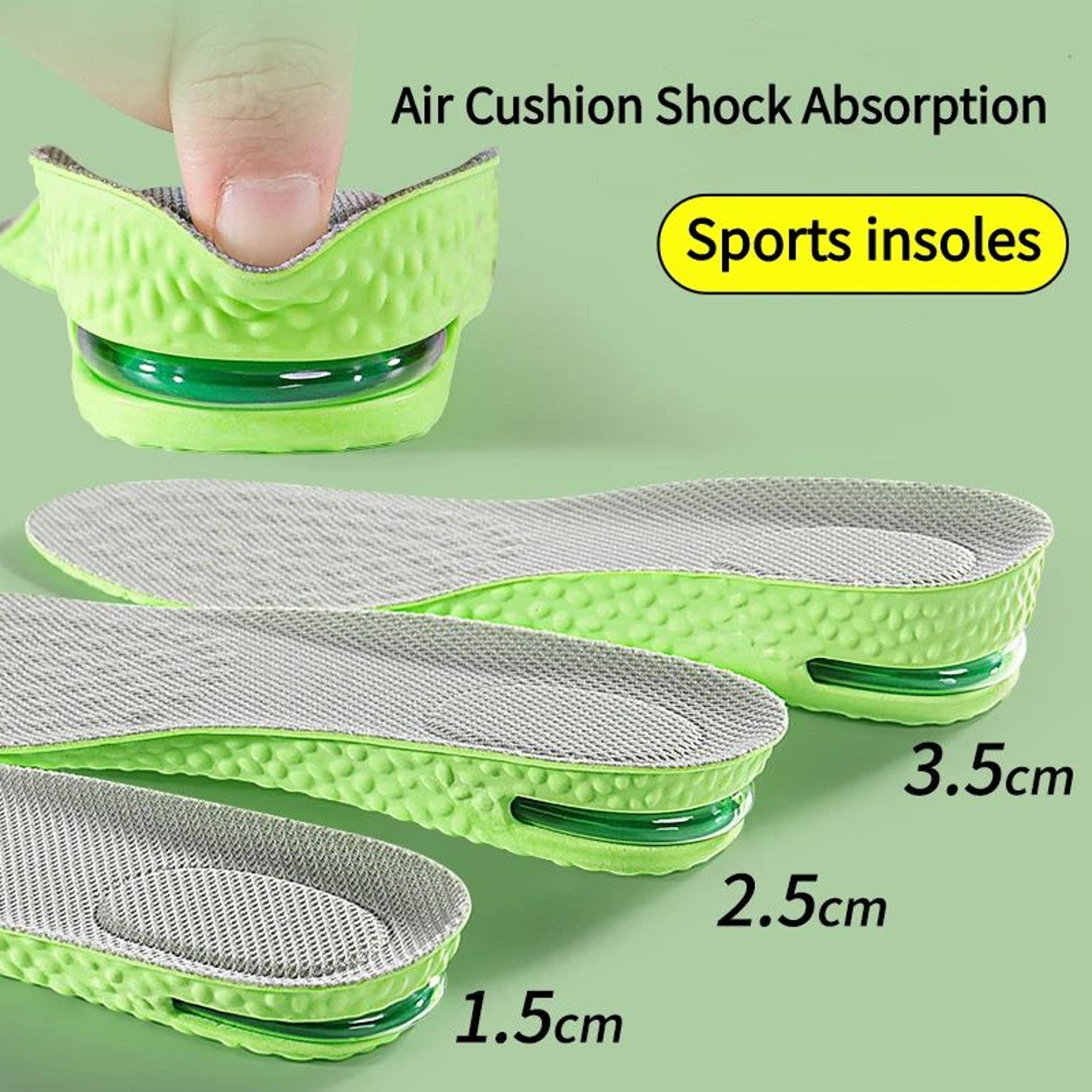 High Rise Air Cushion Height Increase Insoles Breathable Shock Absorbing Shoe Inserts