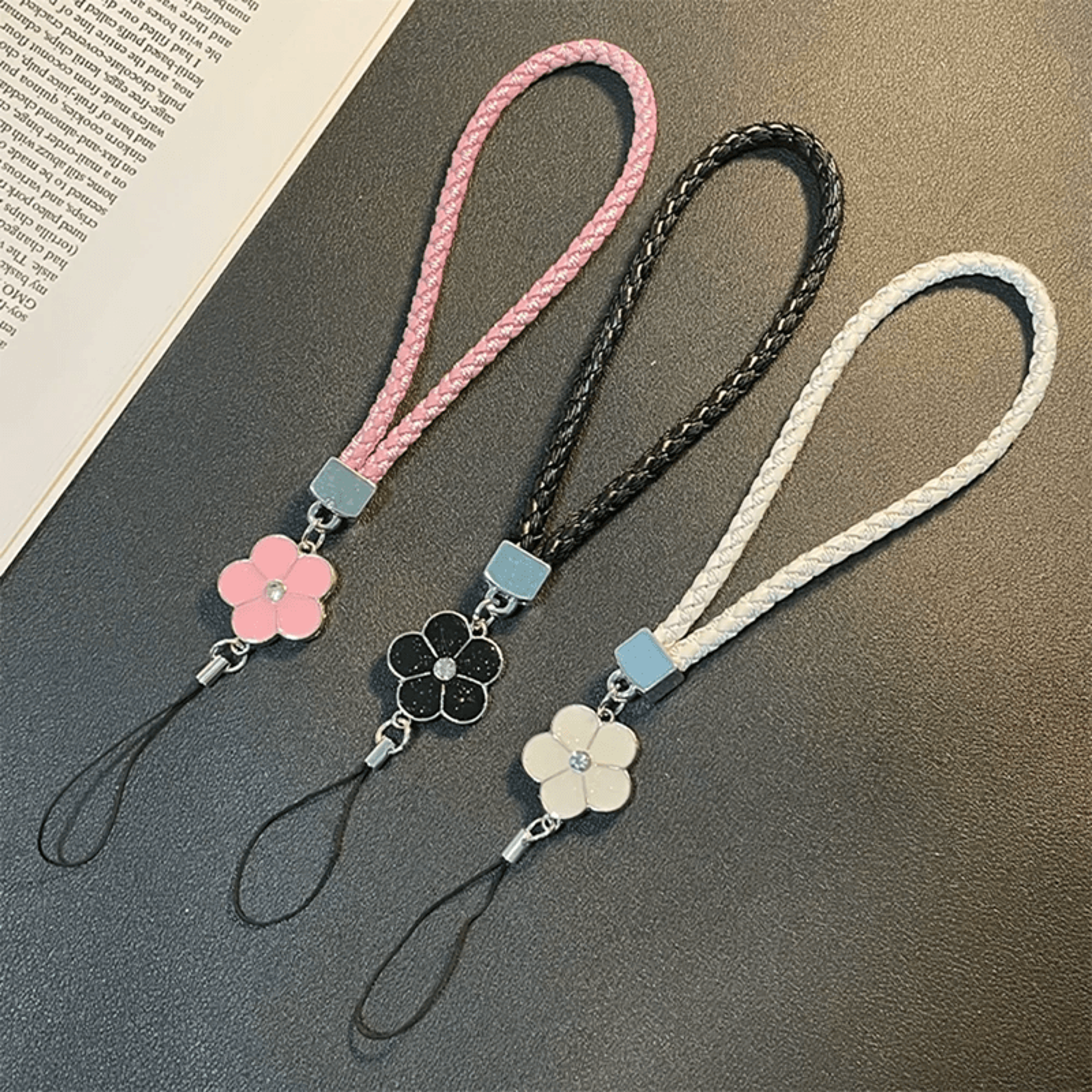 cute flower phone wrist strap universal phone lanyard keychain strap