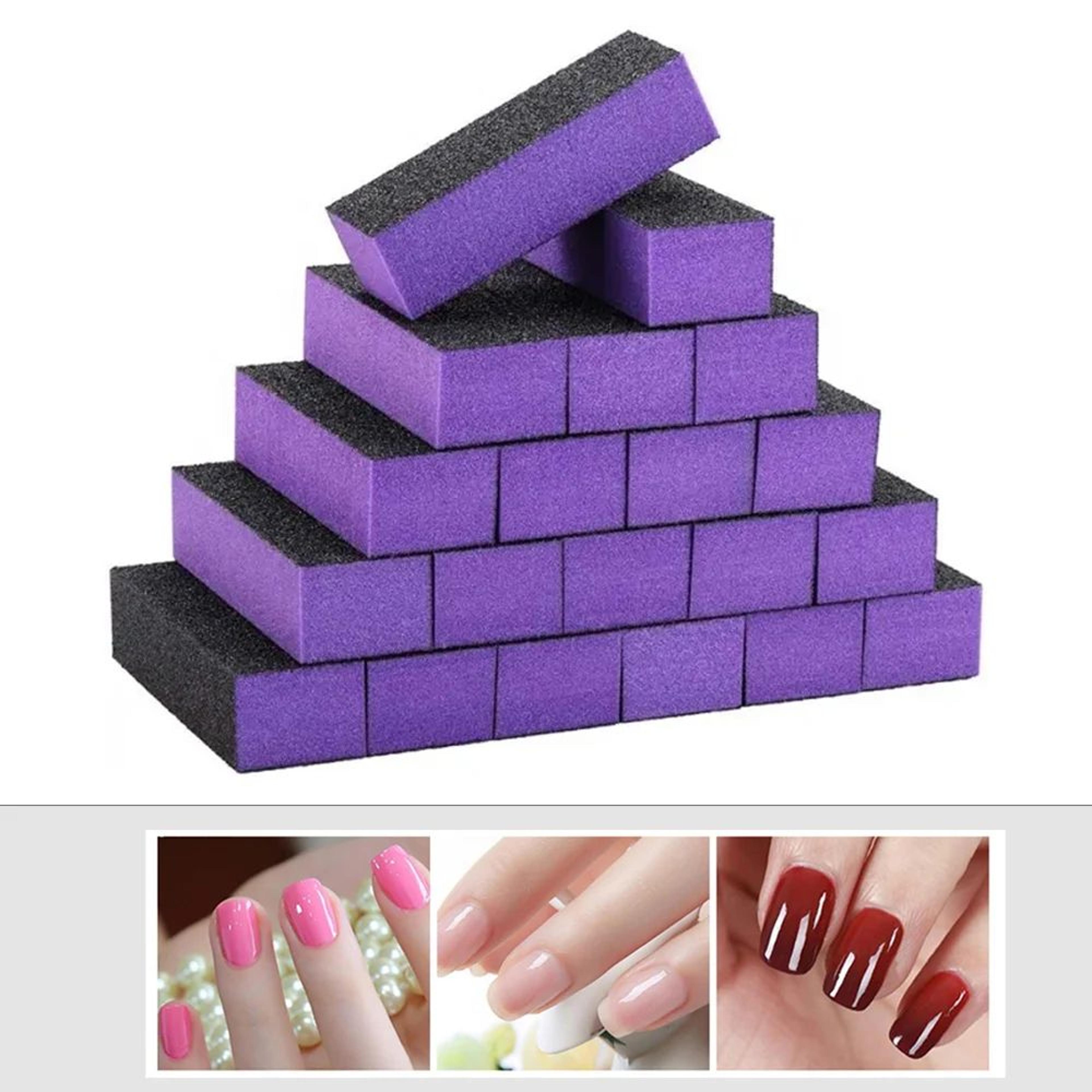 Sponge Nail Buffer Blocks 3 Way Nail Polishing Manicure Set 100 Pack