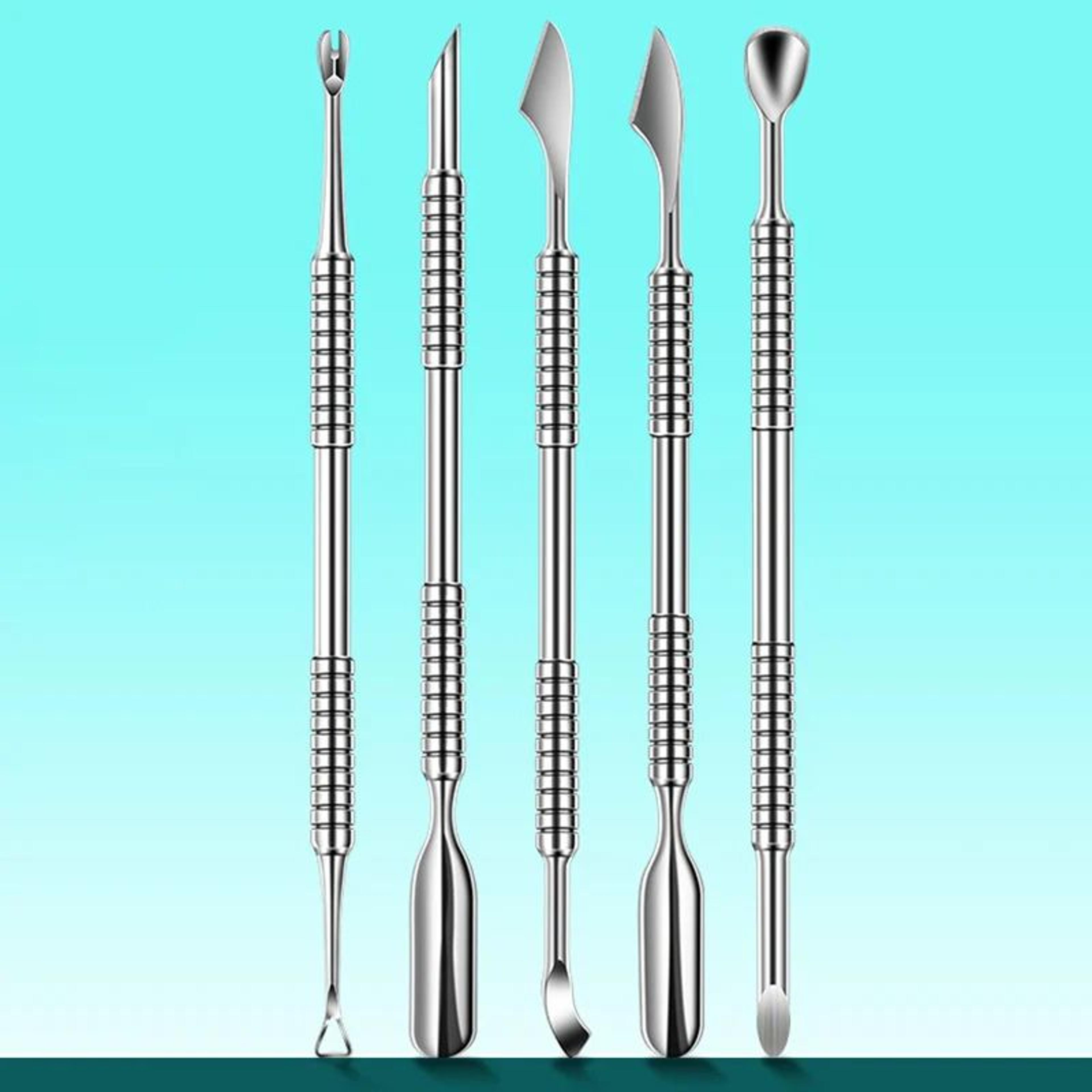 stainless steel cuticle pusher double end manicure nail tool