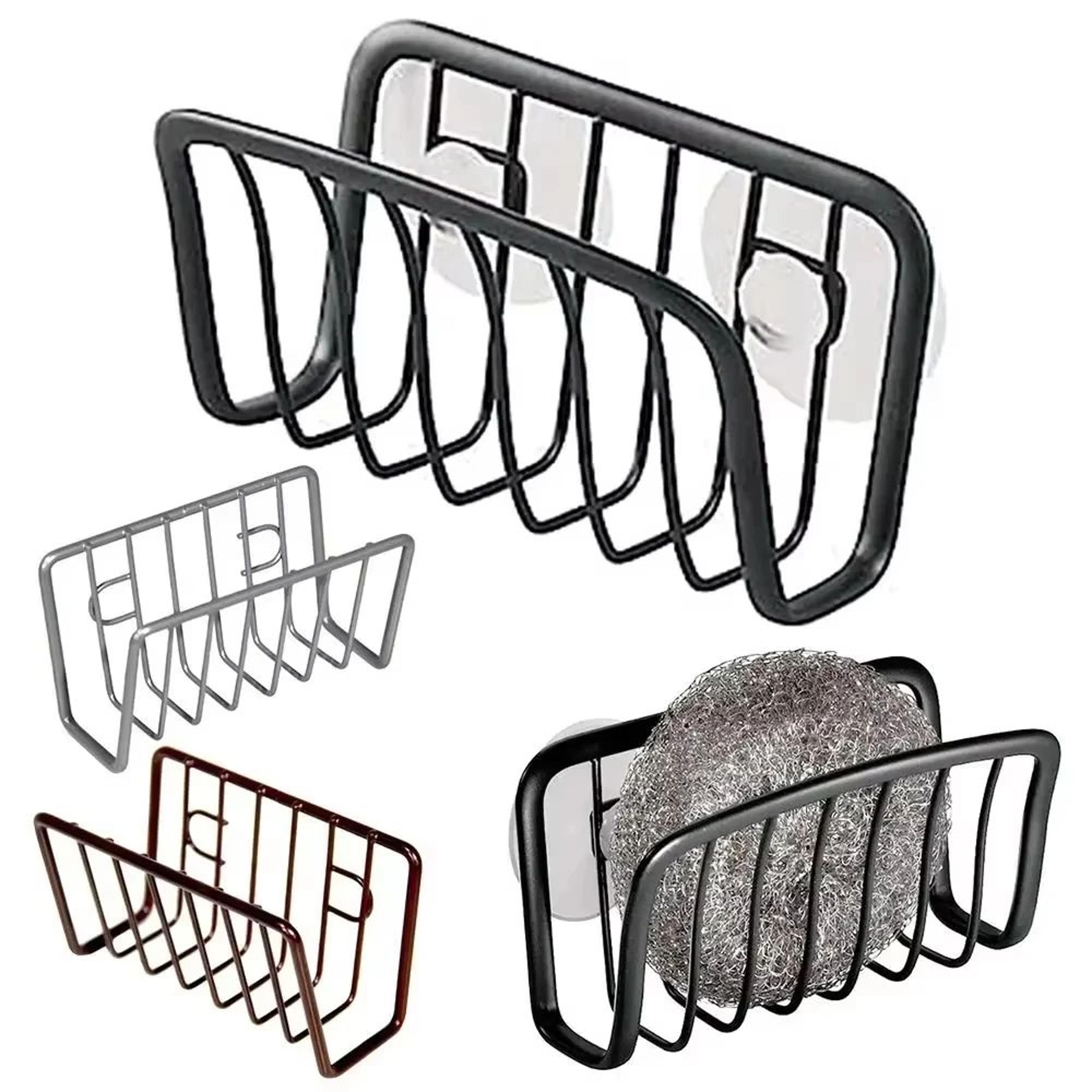stainless steel sink sponge holder rack for kitchen organization and fast drying