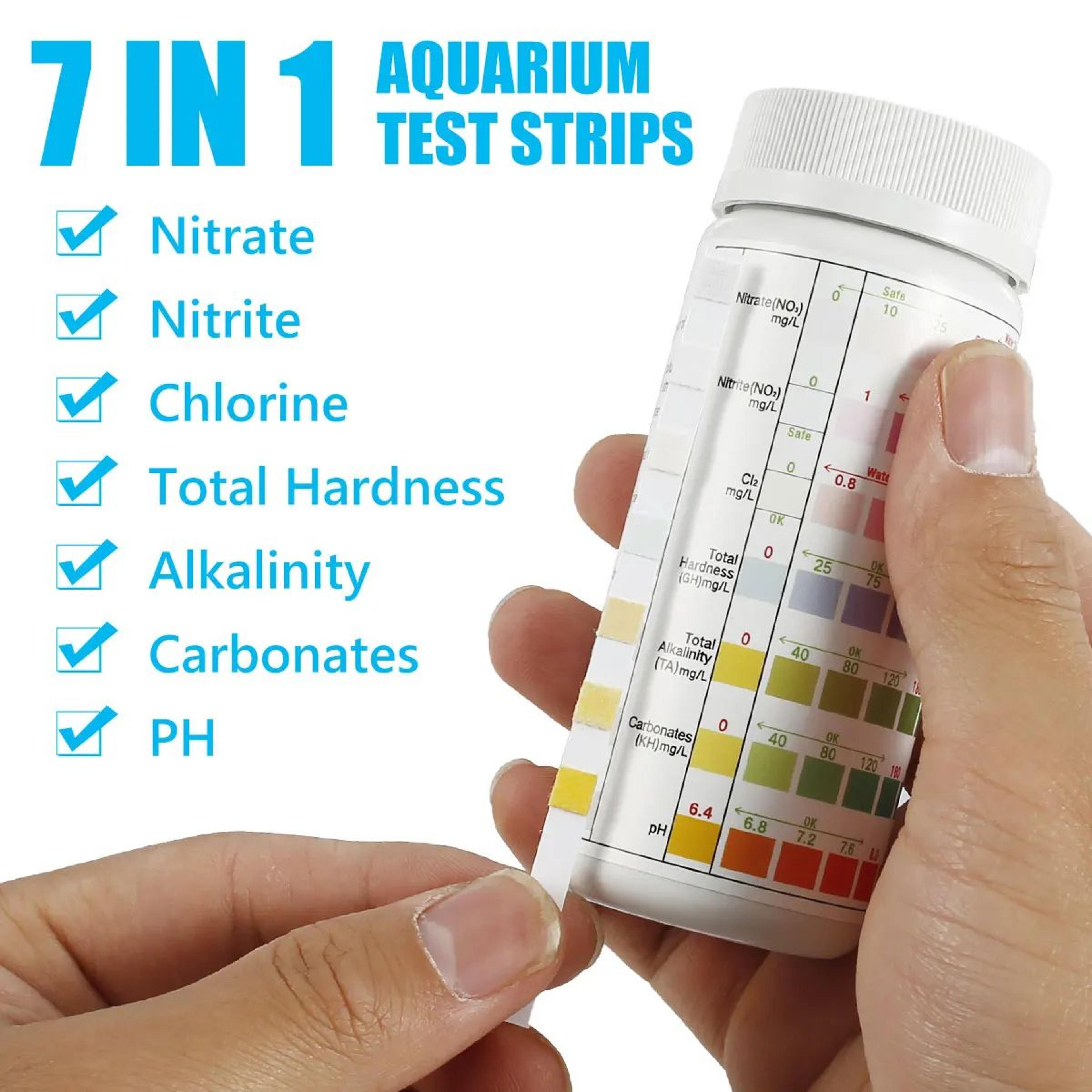 7 in 1 aquarium water test strips kit for accurate fish tank monitoring