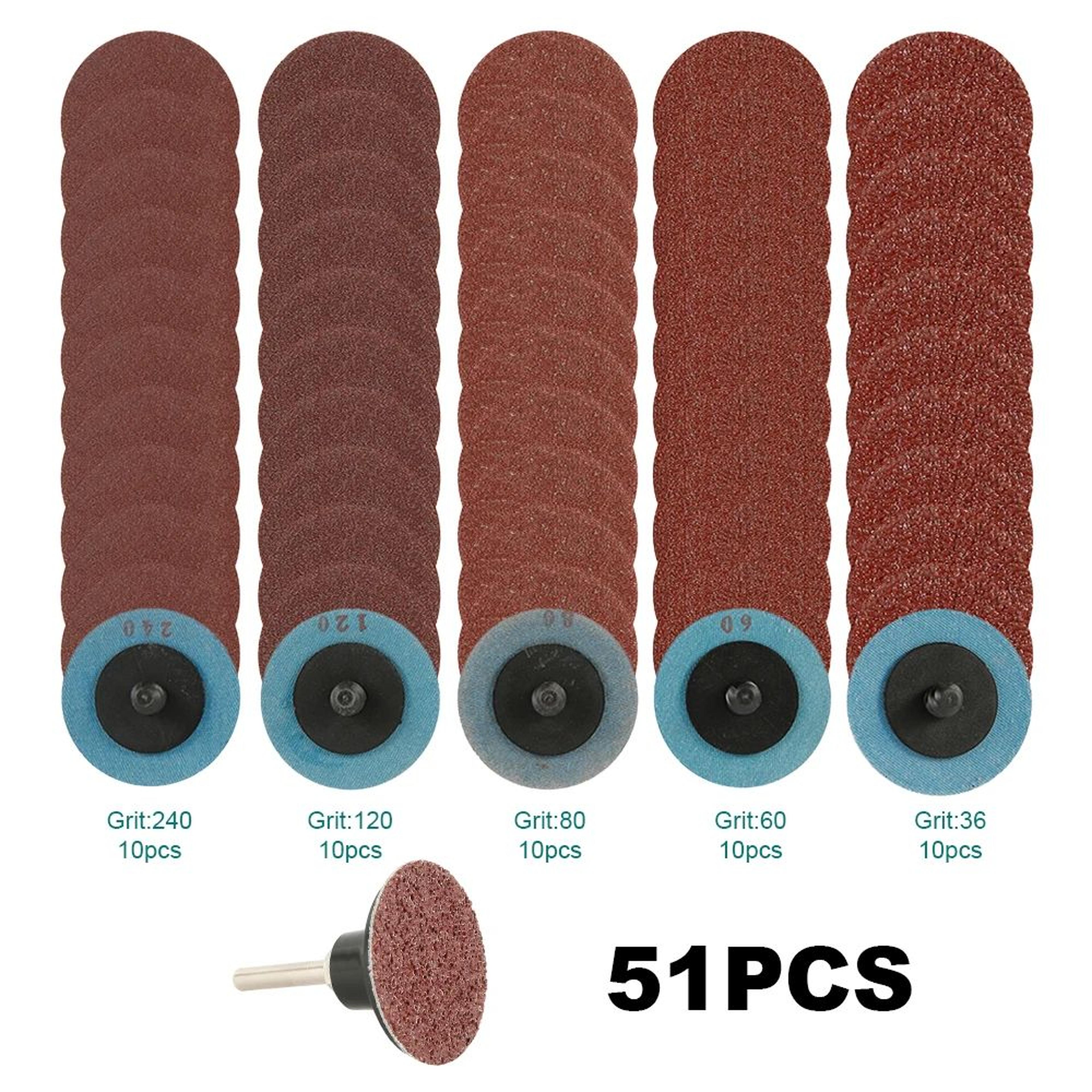 50 piece sanding disc kit quick change sandpaper set for wood metal and automotive finishing