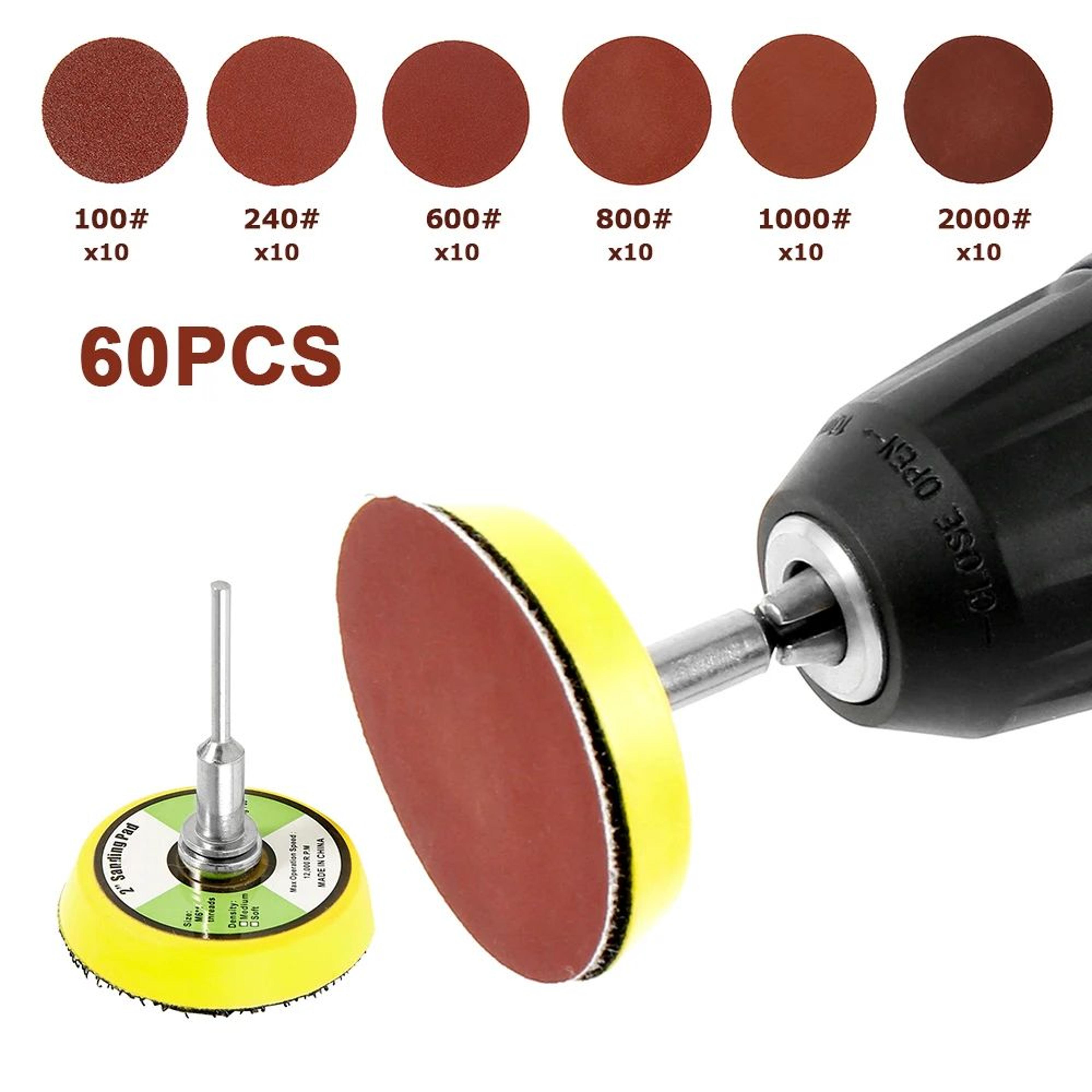 60 piece polishing pad set sanding discs kit for drill and rotary tools
