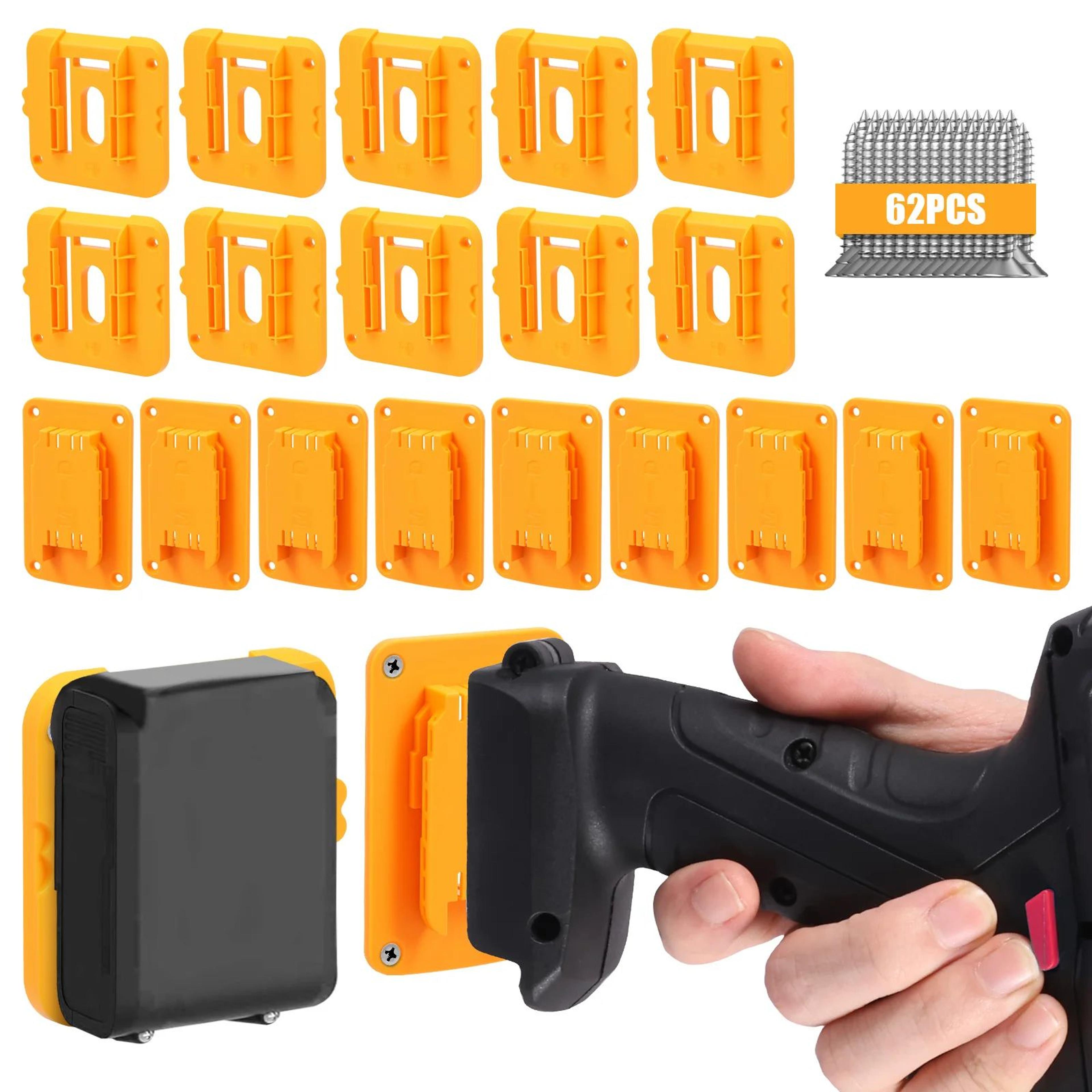 heavy duty cordless tool organizer wall mount rack for dewalt and milwaukee batteries