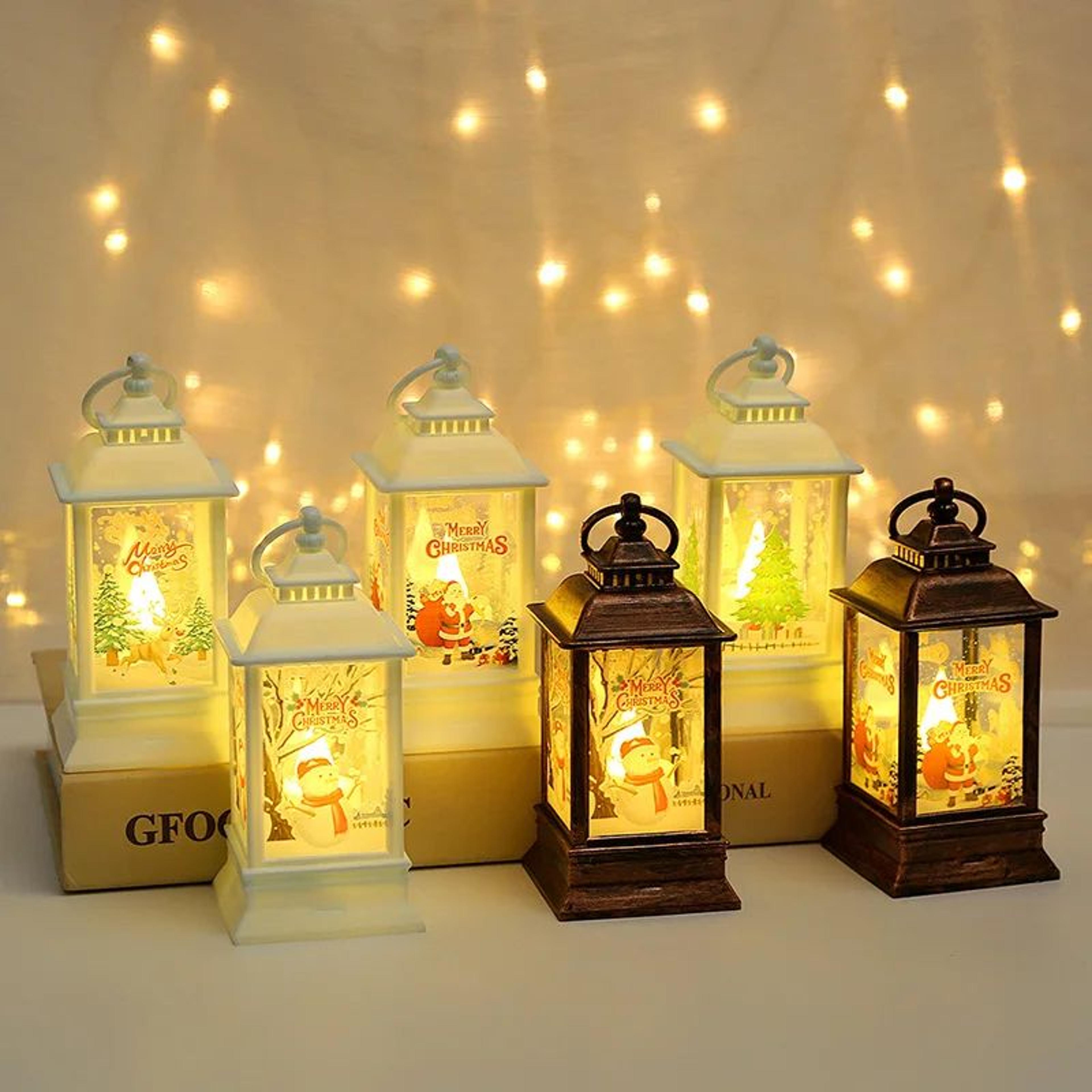 christmas led lantern snowman and santa decorative night lamp