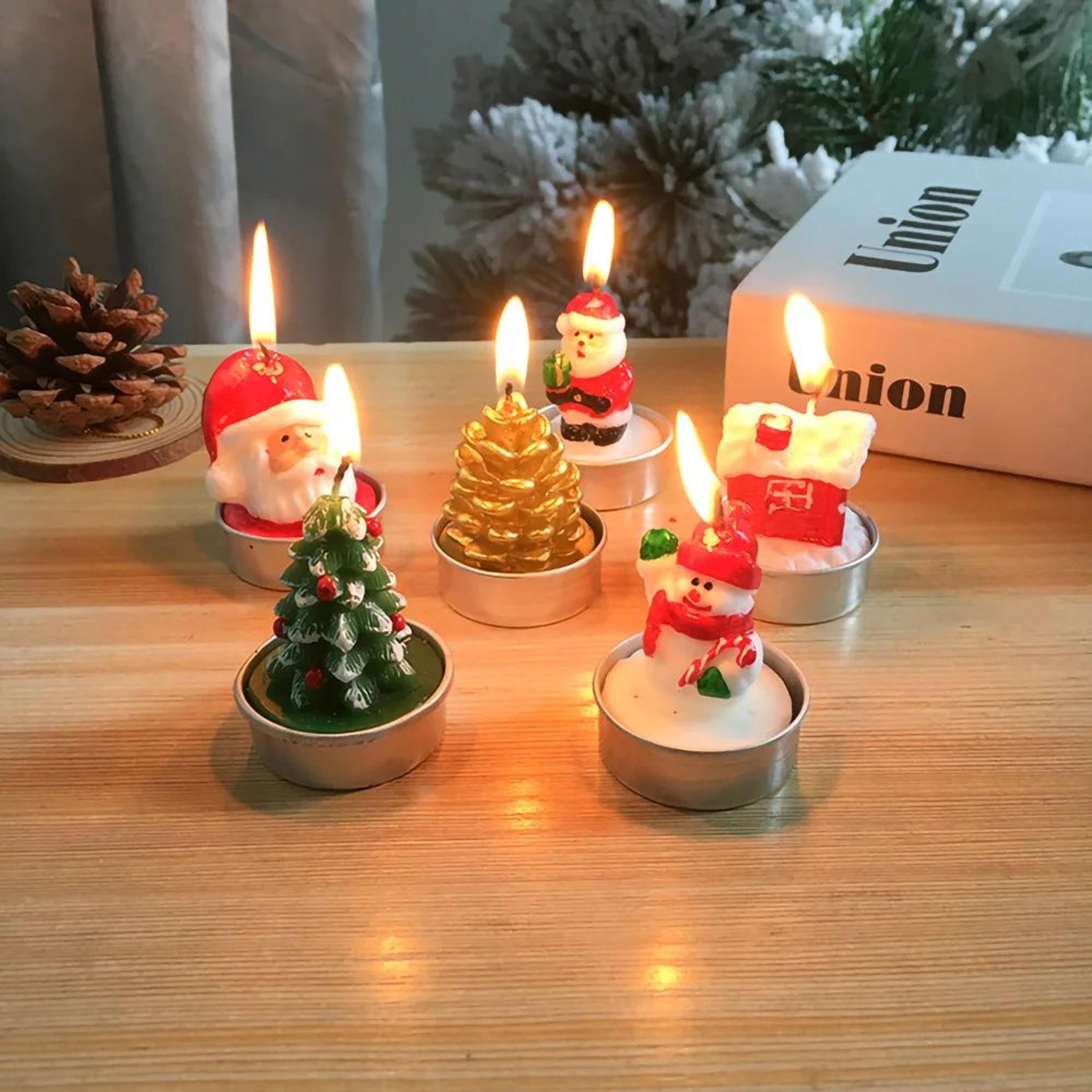 hand painted christmas decorative candle gift set romantic holiday candles