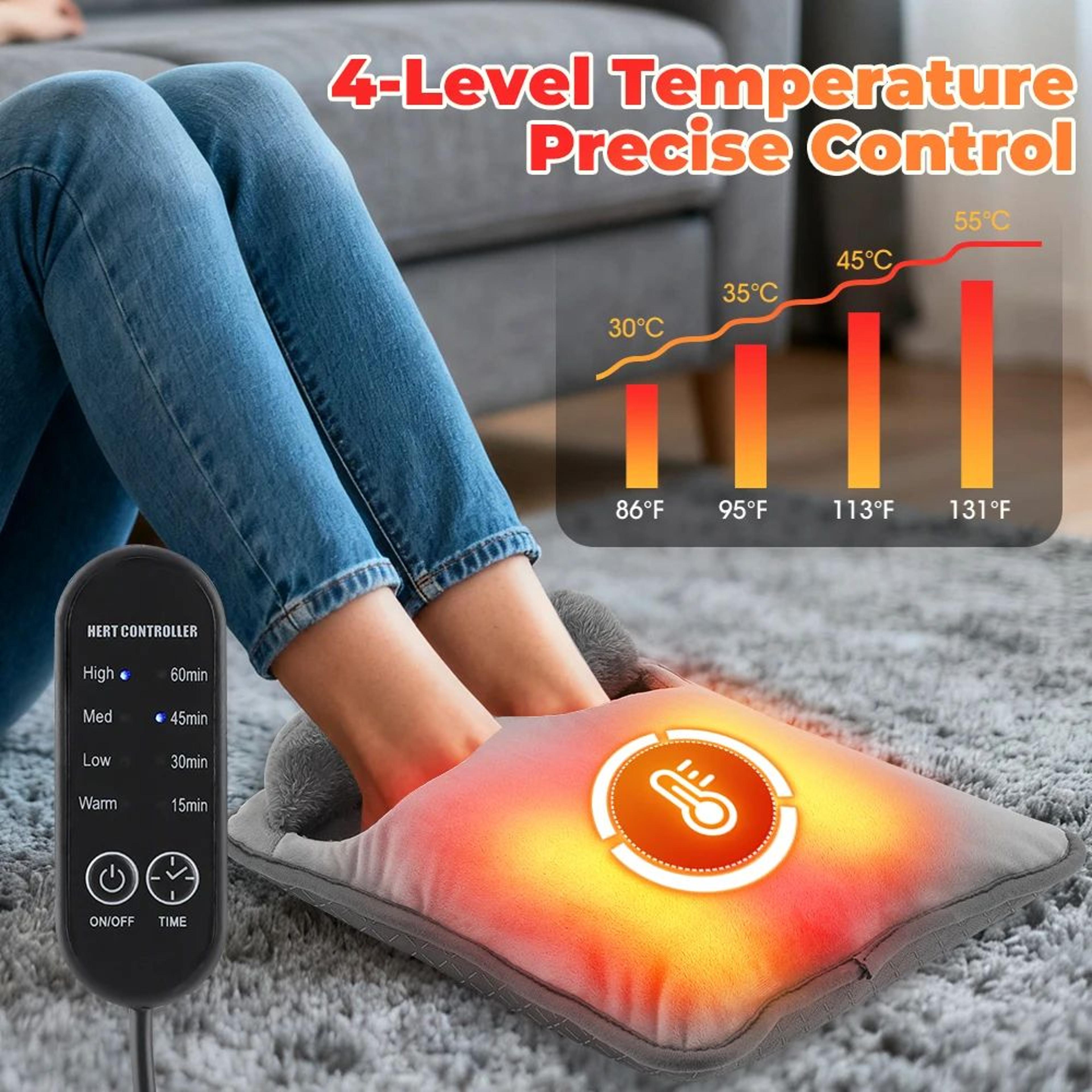 electric foot heating pad usb plush foot warmer cozy heated foot mat