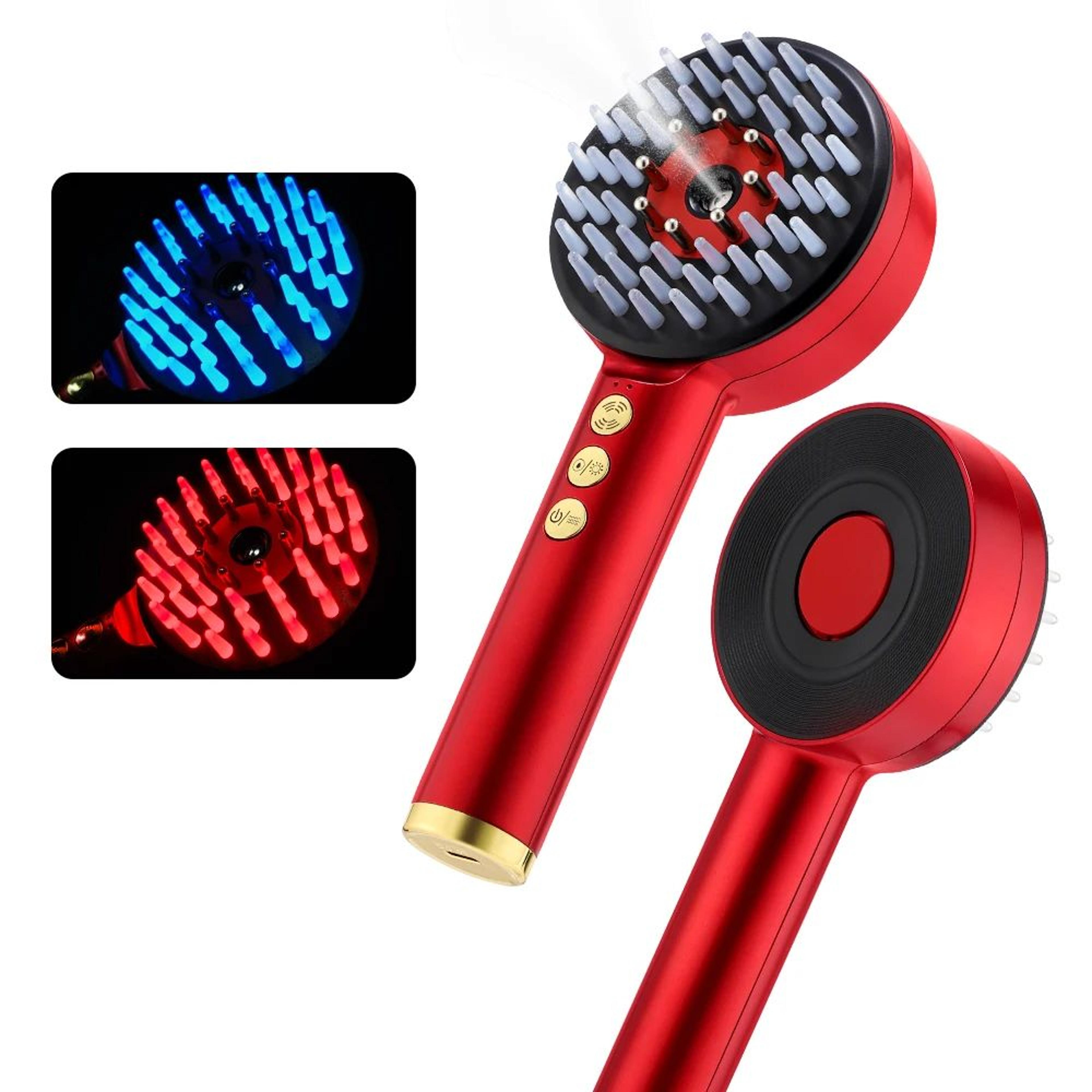 electric hair growth comb with red light therapy and oil applicator