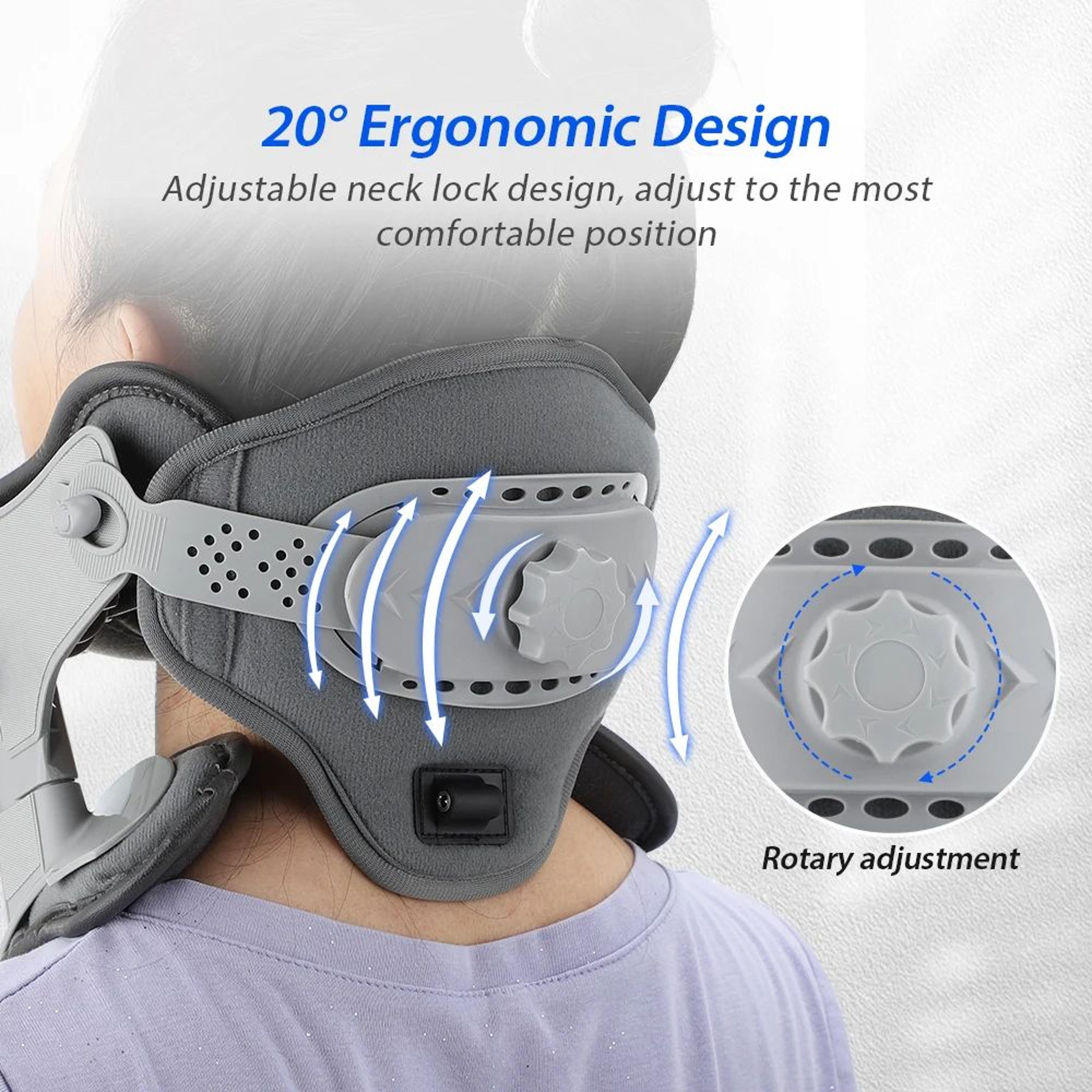 adjustable neck traction collar with heat support and posture correction
