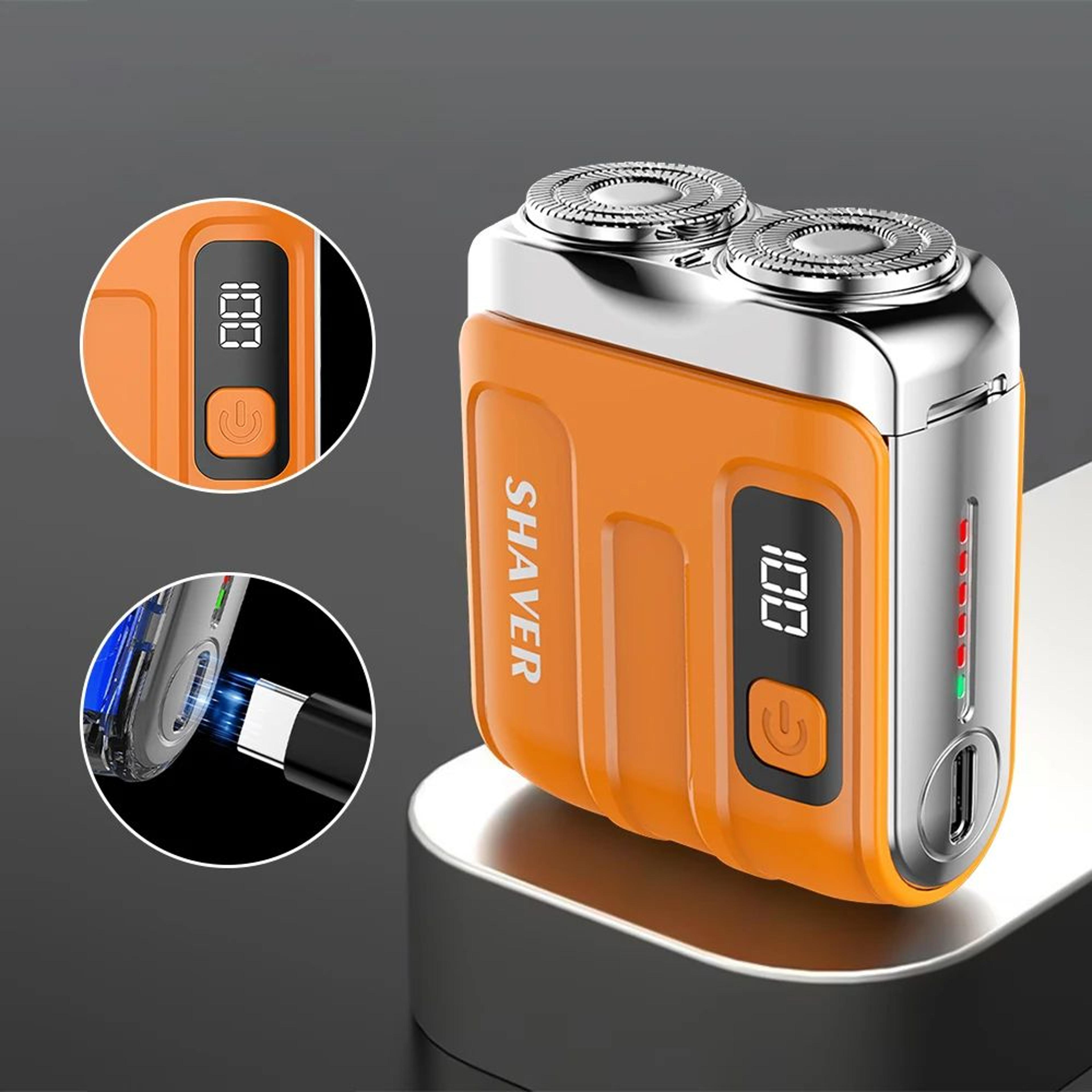 electric mini shaver rechargeable portable mens travel razor with digital display