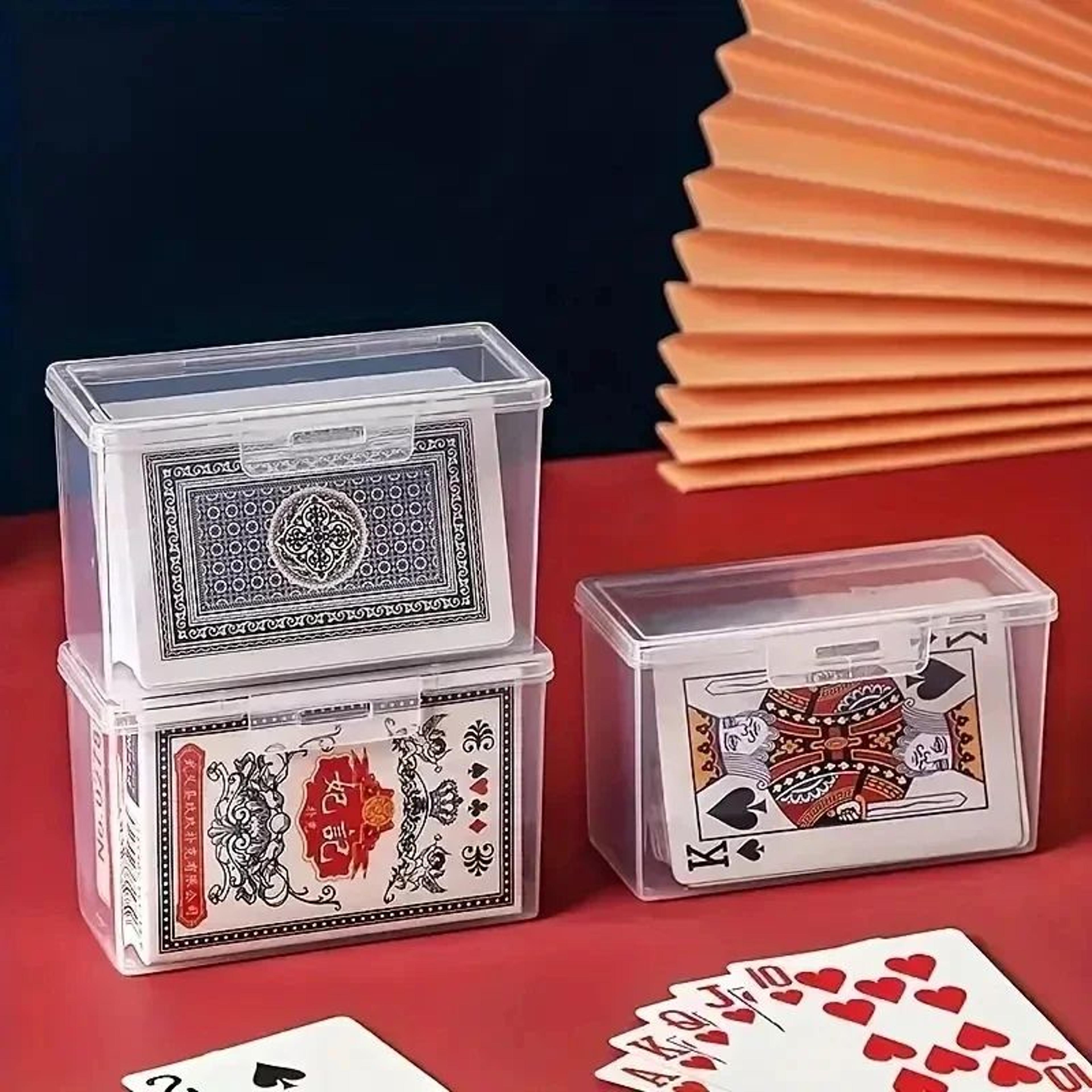 clear card storage box organizer for business cards and game cards