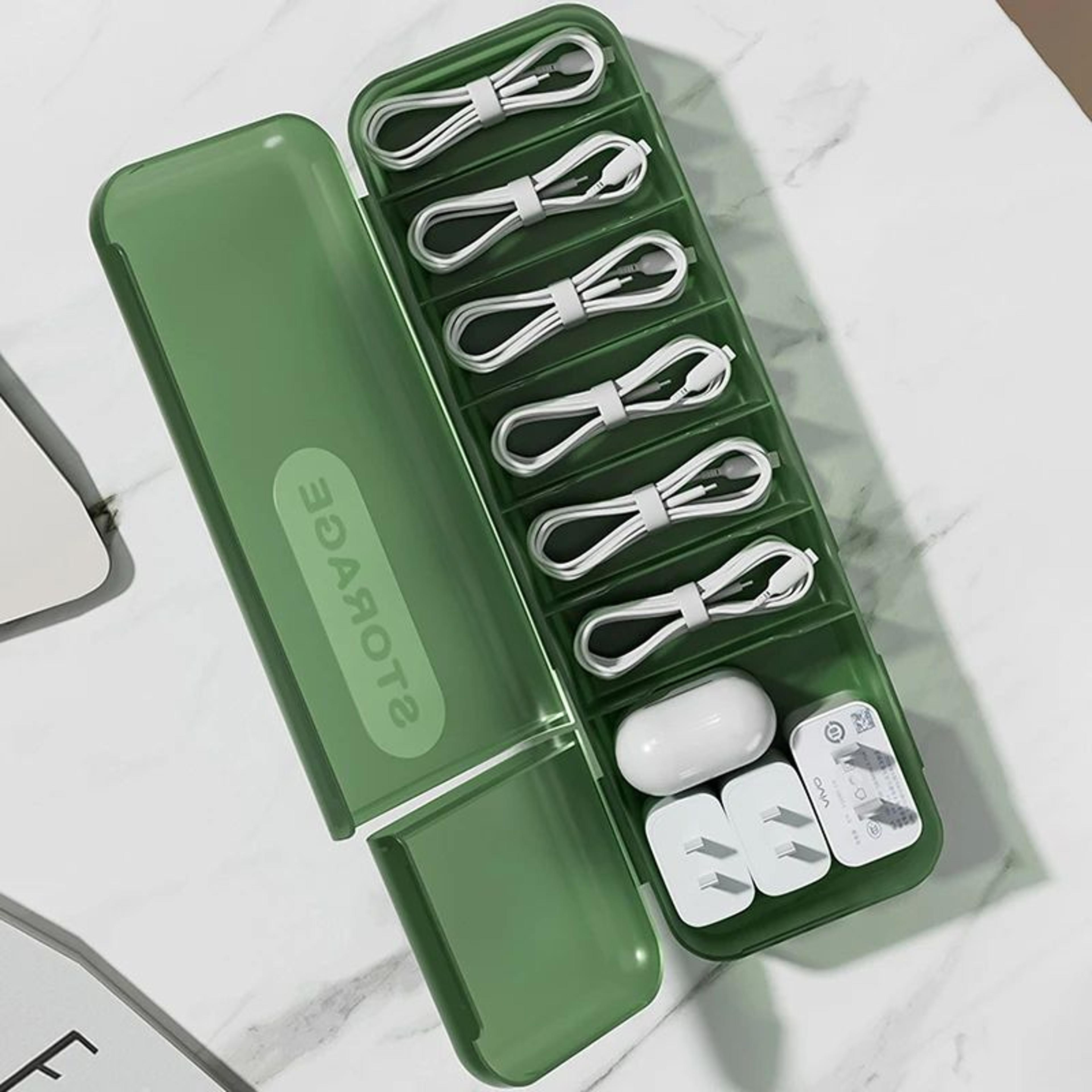 smart cable organizer box desk cord management storage case
