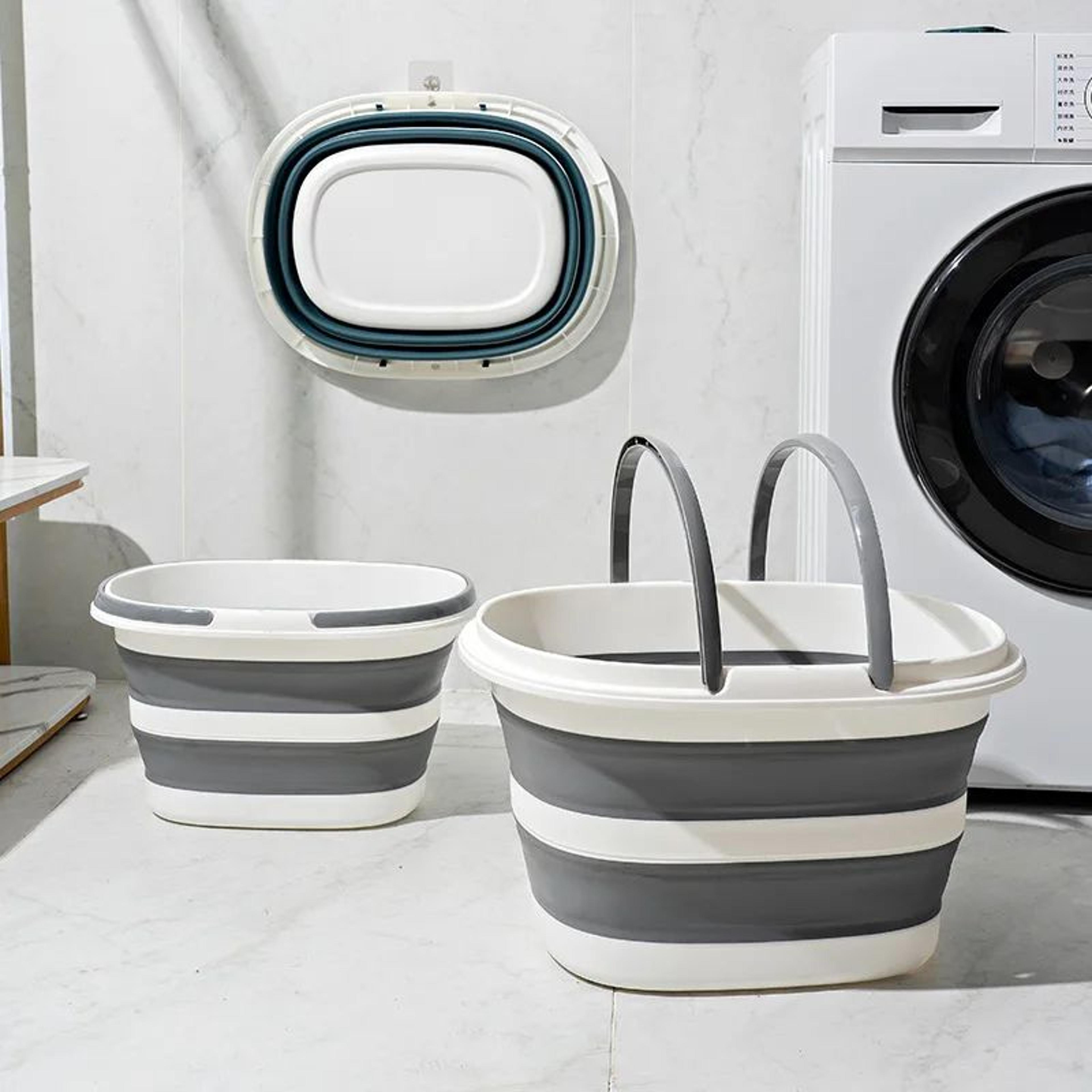 foldable laundry bucket portable collapsible wash basin storage tub