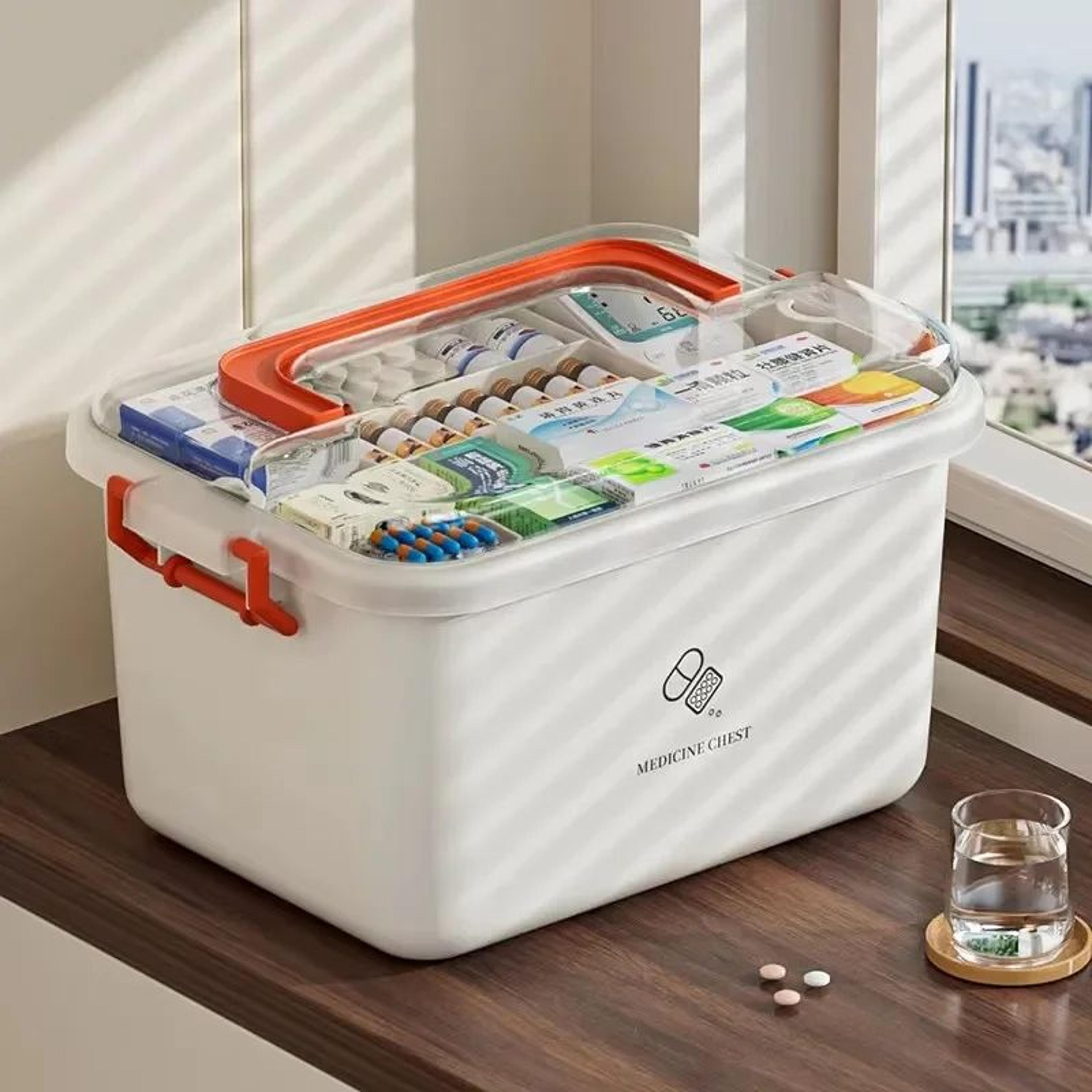 large capacity medicine storage box portable first aid organizer case