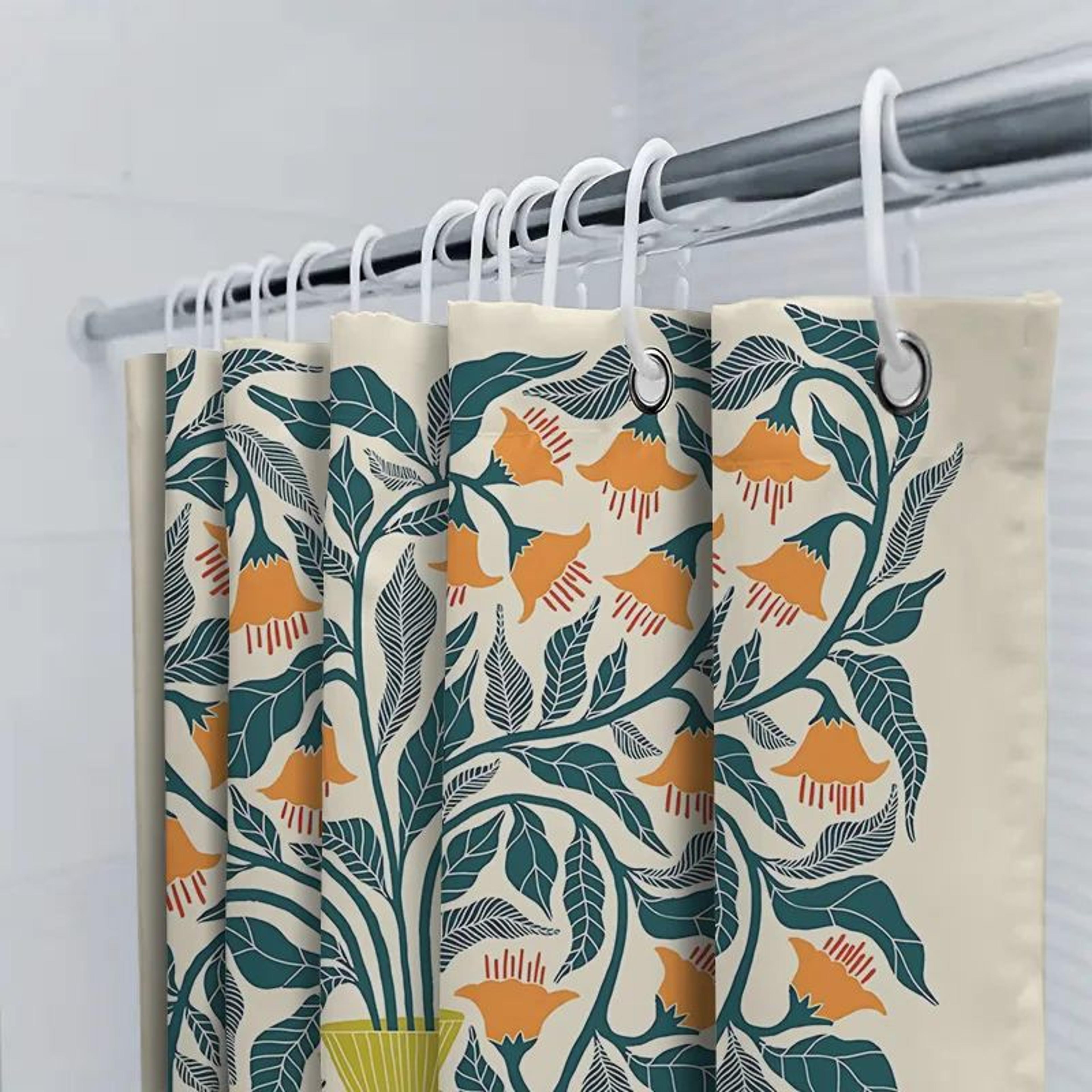 floral shower curtain elegant bathroom curtain waterproof fabric decor