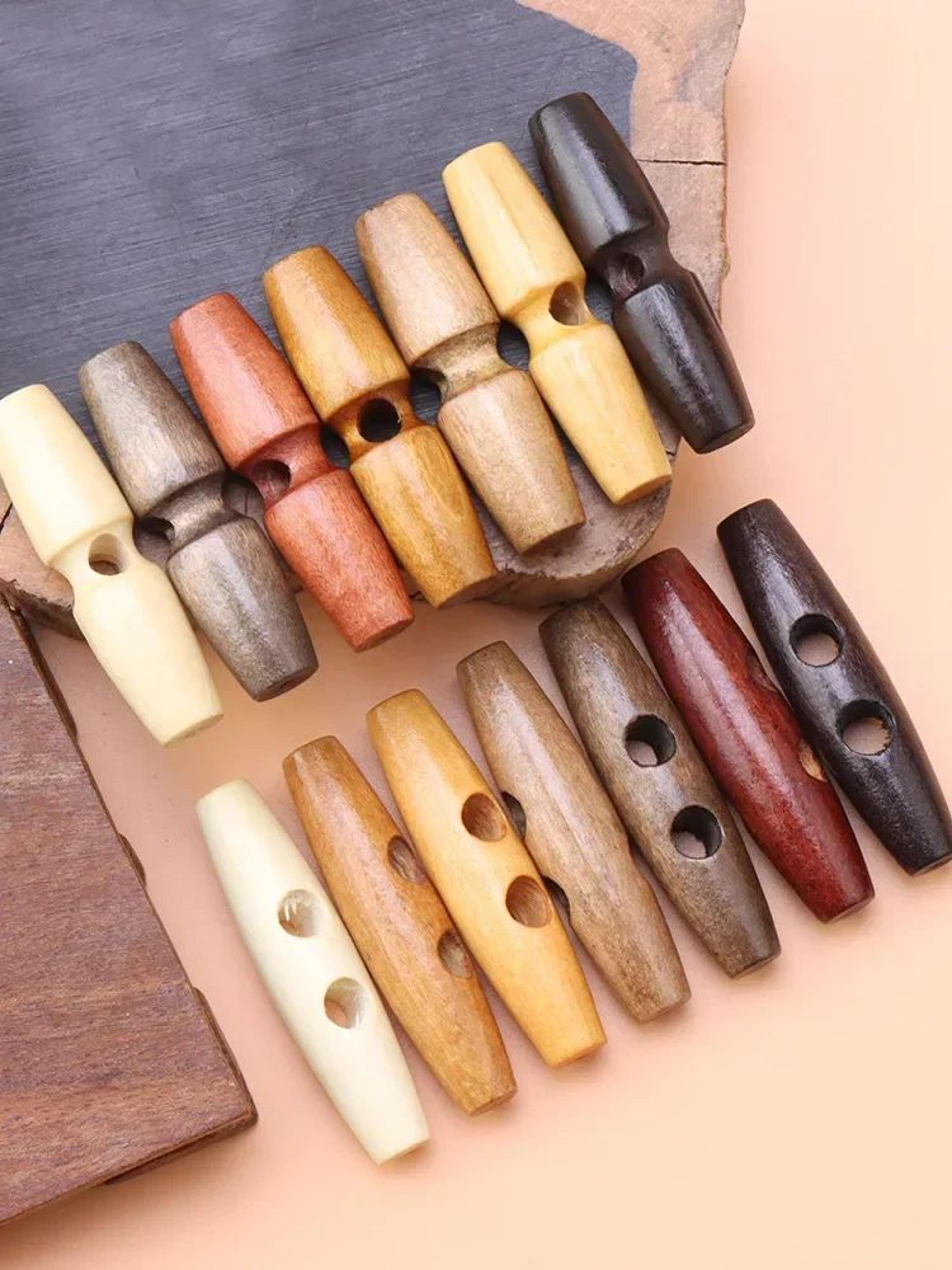 Wooden Horn Toggle Buttons Set Coat Sewing Buttons DIY Clothing Accessories