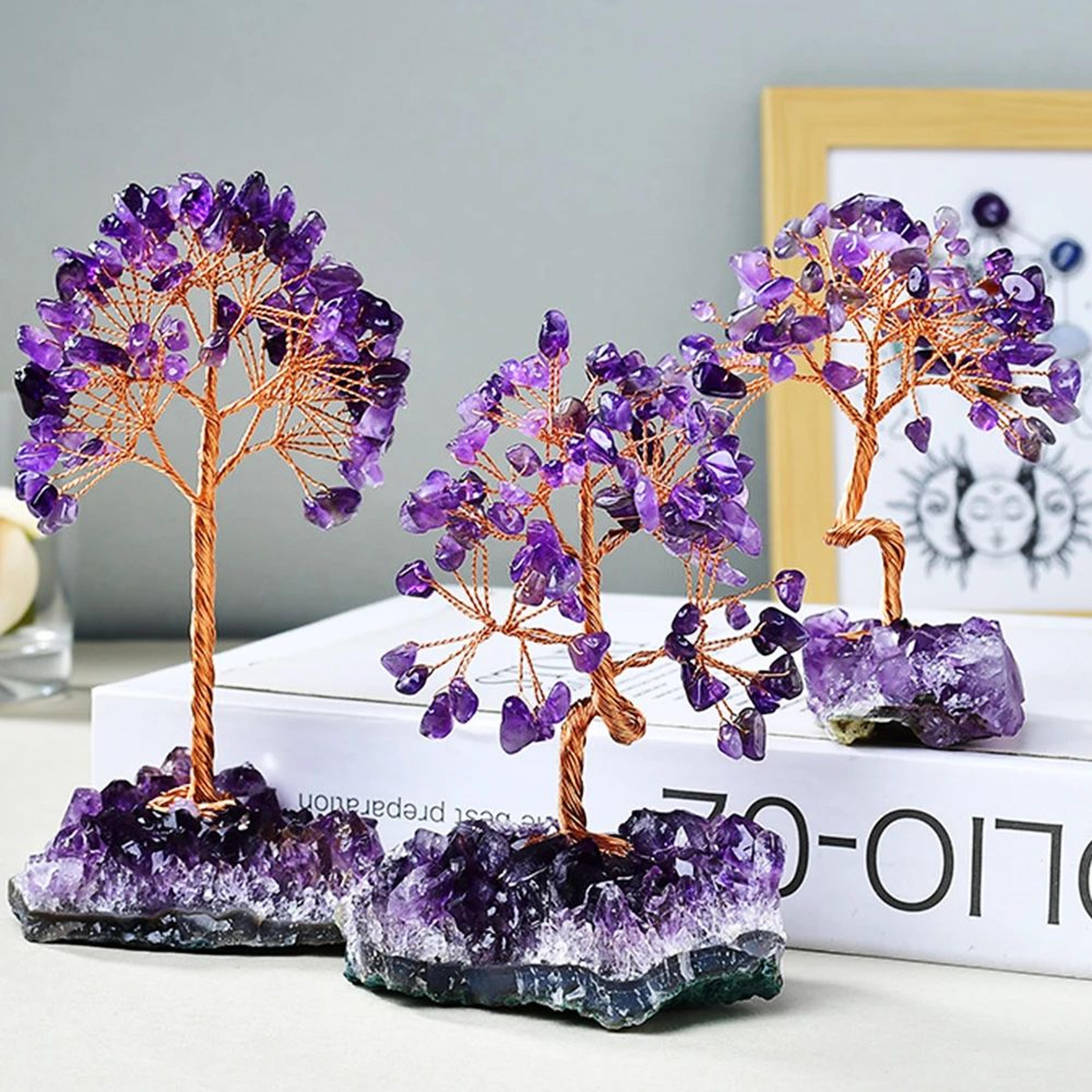 amethyst crystal tree healing decor for home and desk display