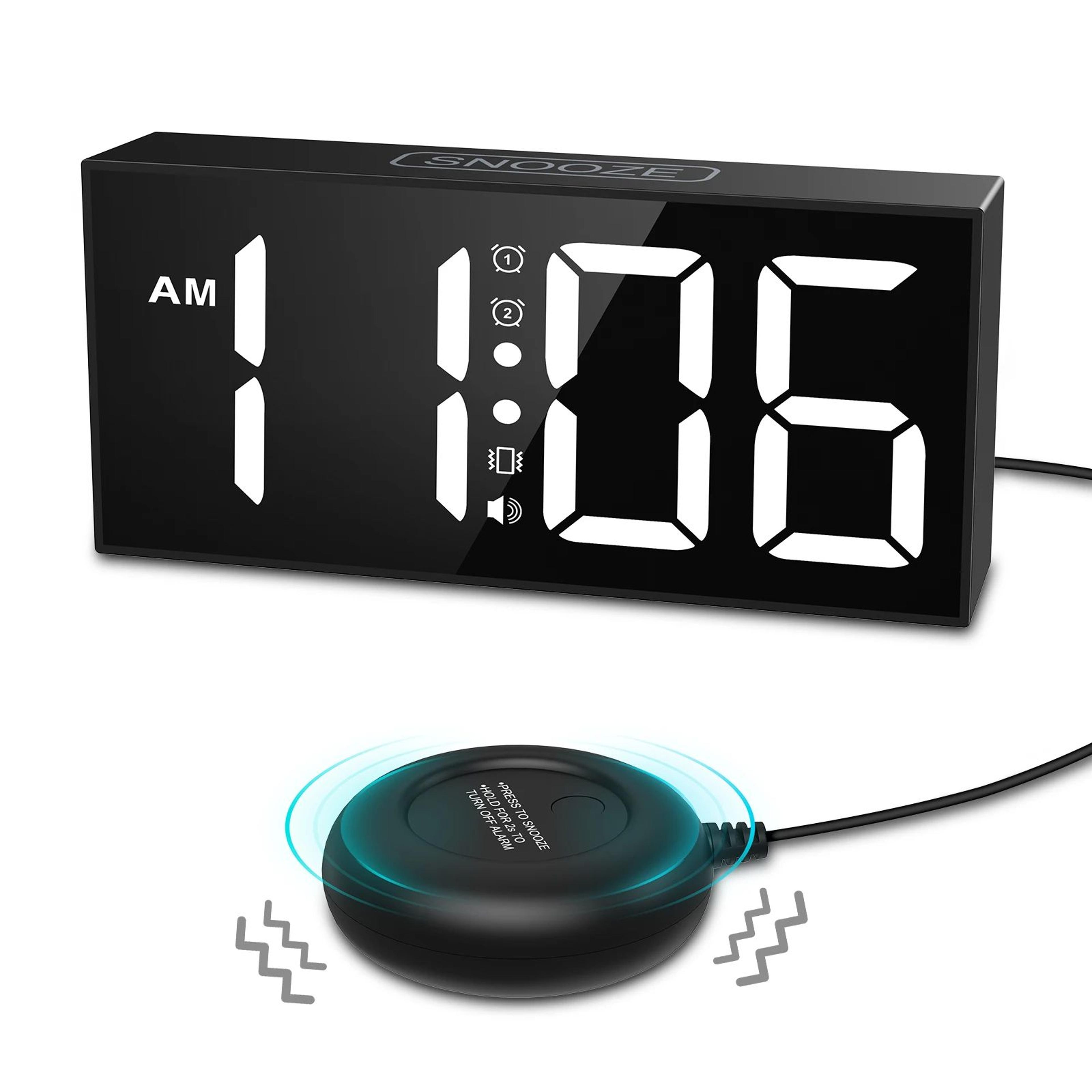 vibrating alarm clock with bed shaker loud led digital clock