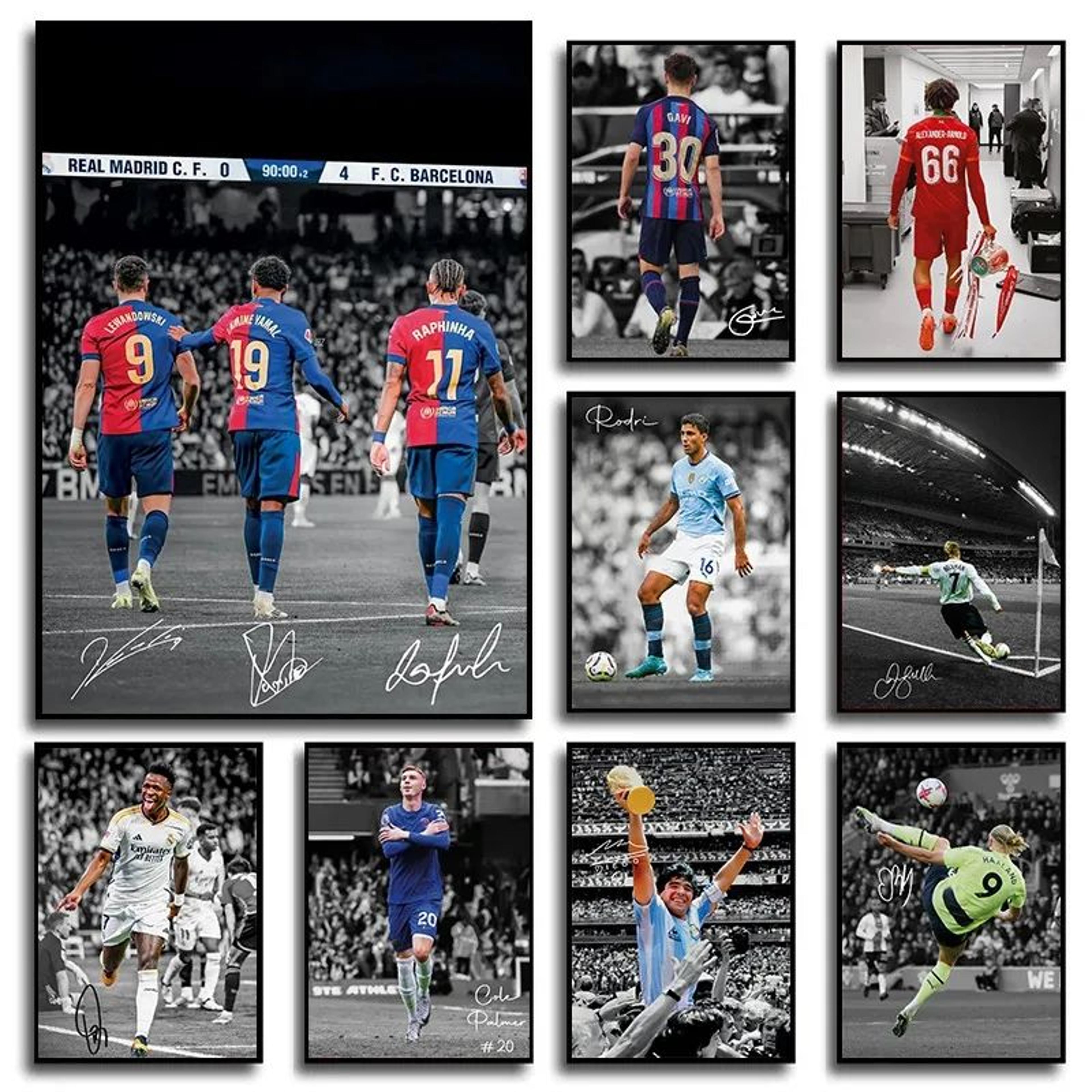 famous soccer player poster canvas football wall art sports room decor