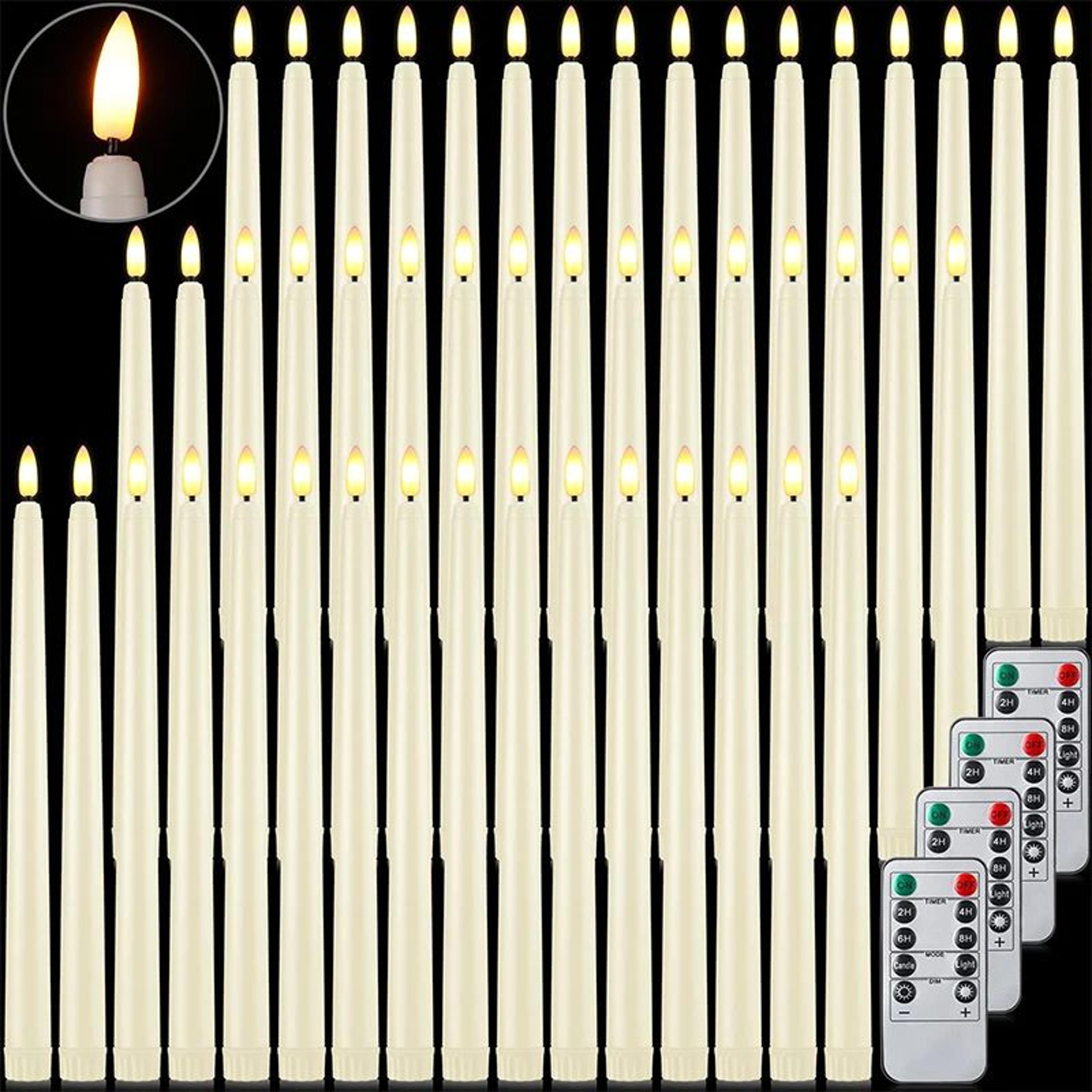 led flameless taper candles set battery operated flickering candle decor for home and events