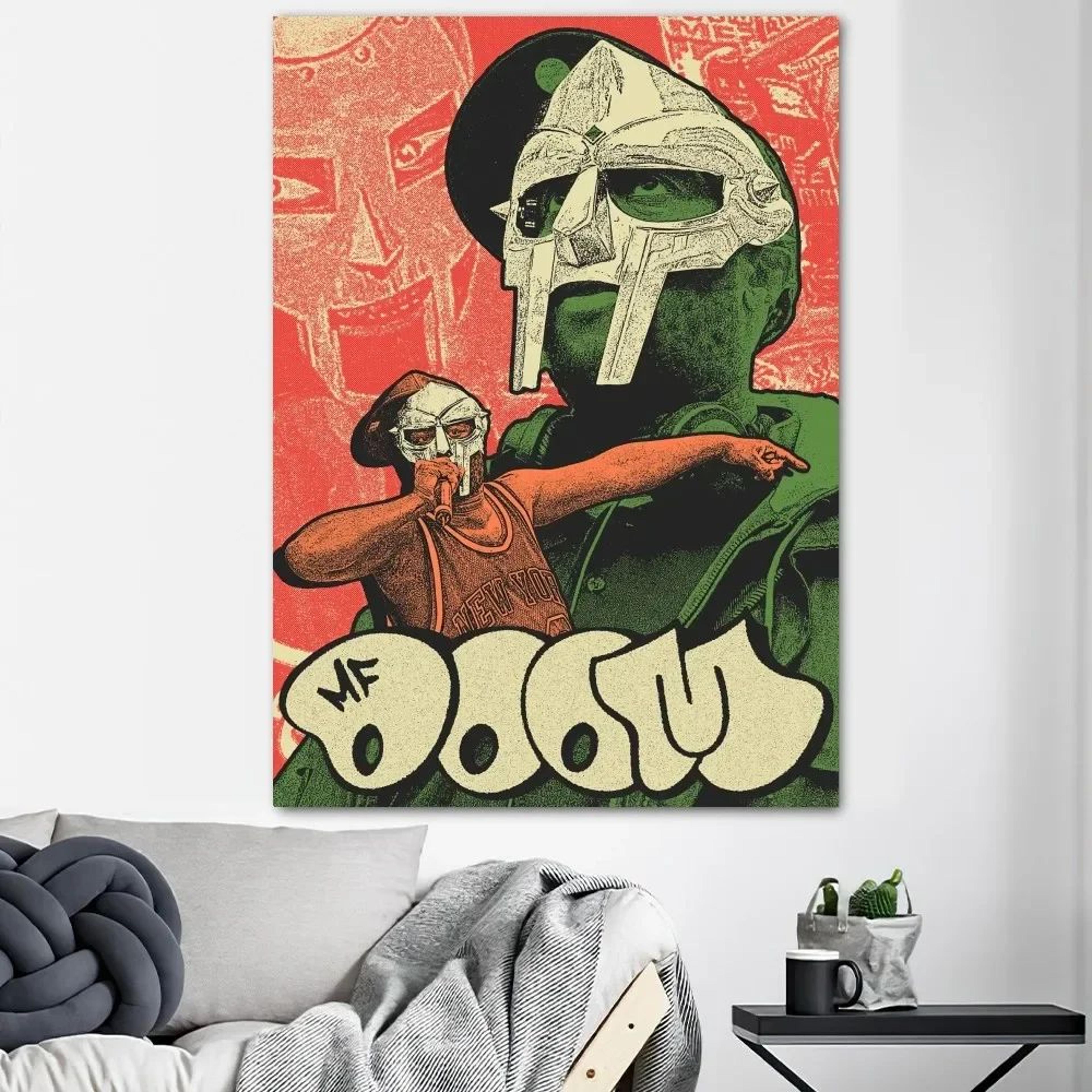 mf doom album cover canvas wall art poster for room decor
