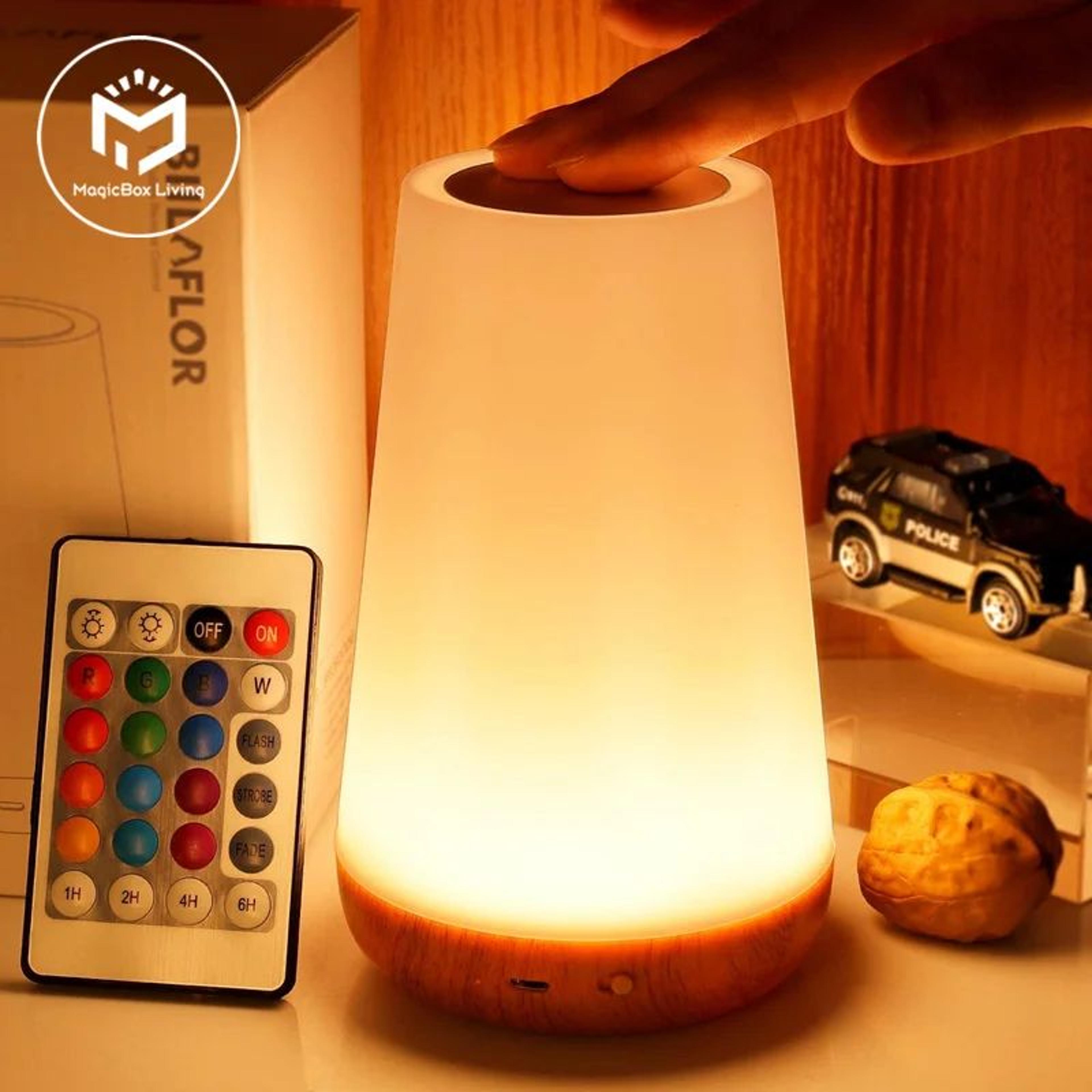 rgb color changing touch night light lamp with remote control and usb rechargeable design