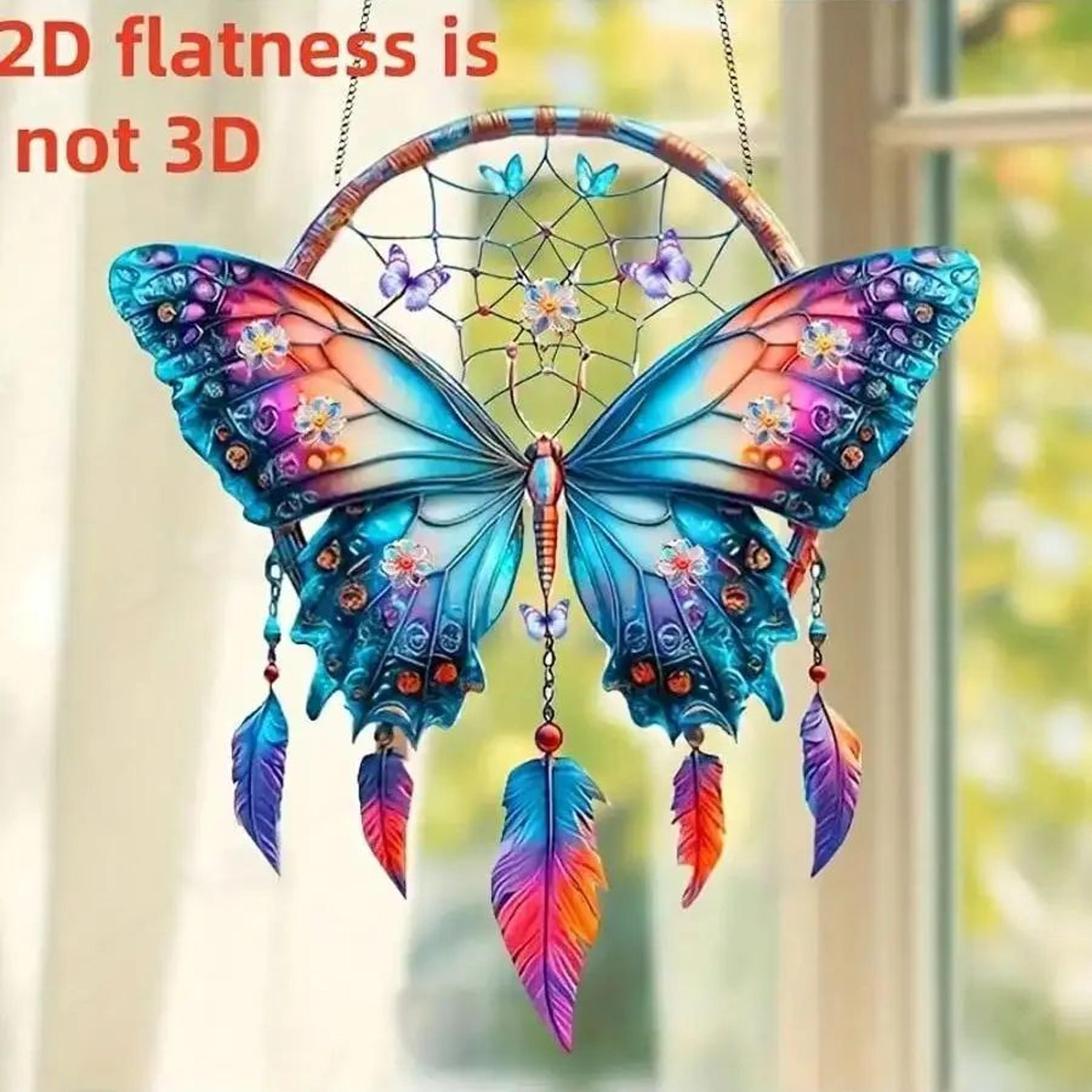 shiny butterfly feather pendant wall decor gift