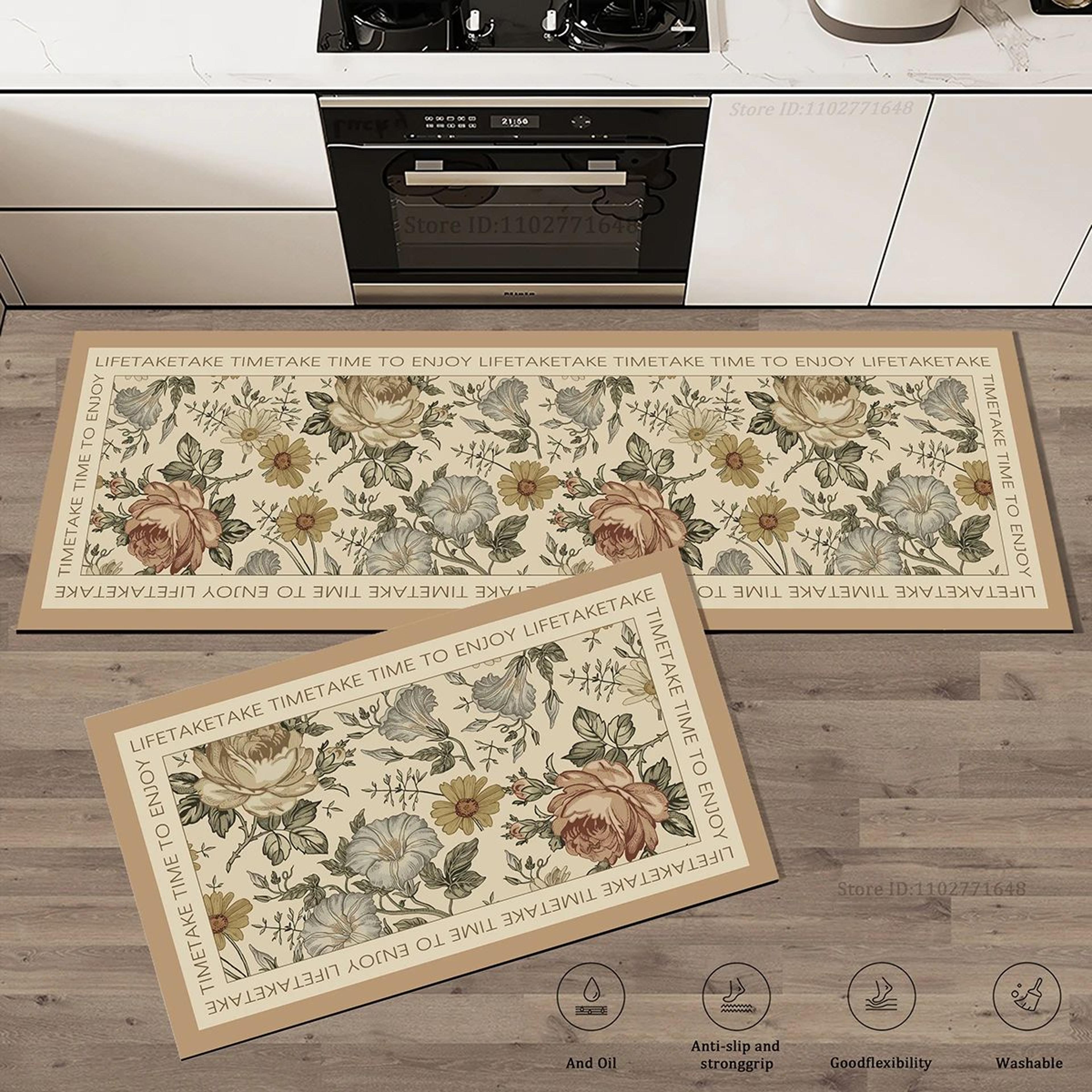 floral anti fatigue kitchen rug non slip absorbent floor mat