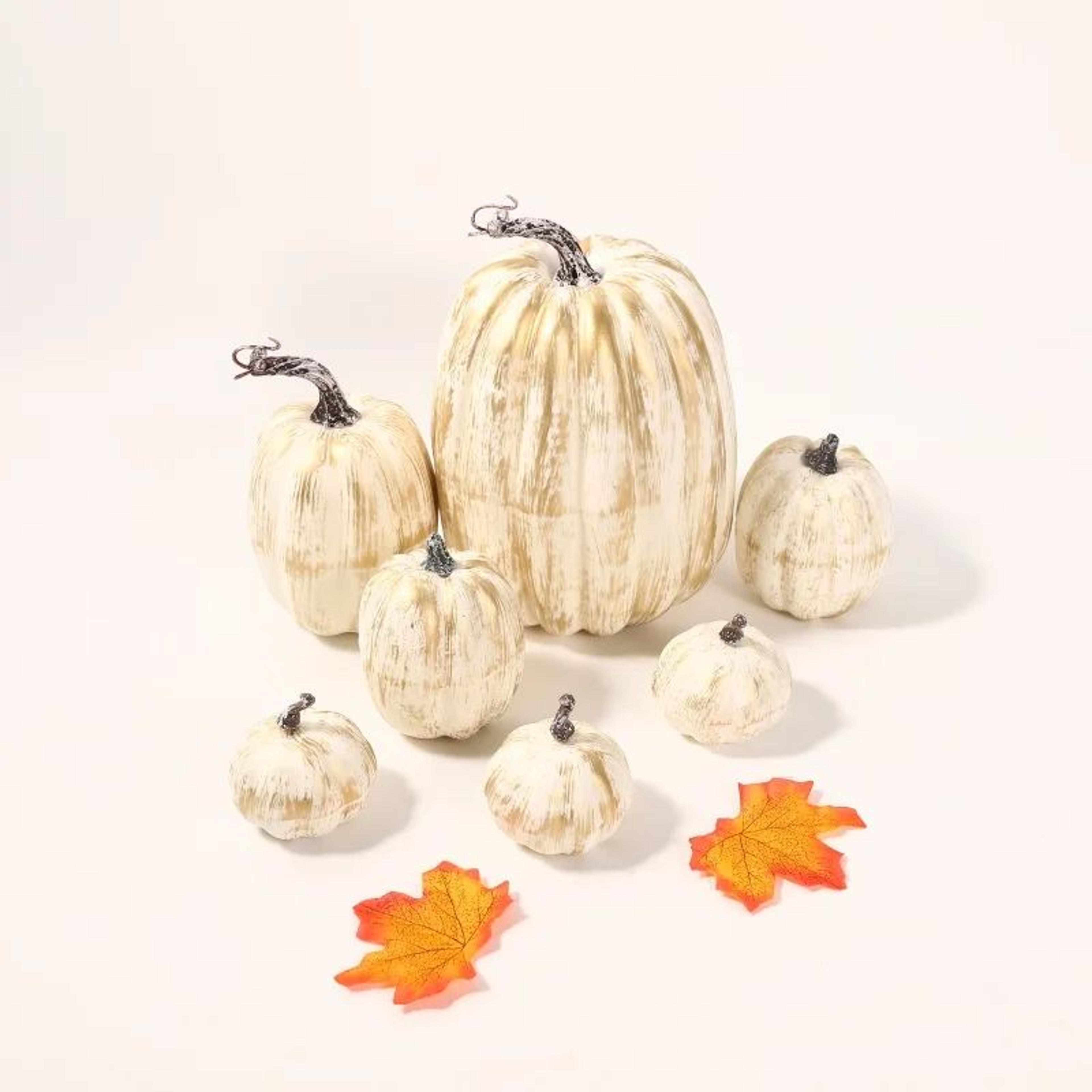 artificial pumpkin decor set autumn harvest halloween table decorations