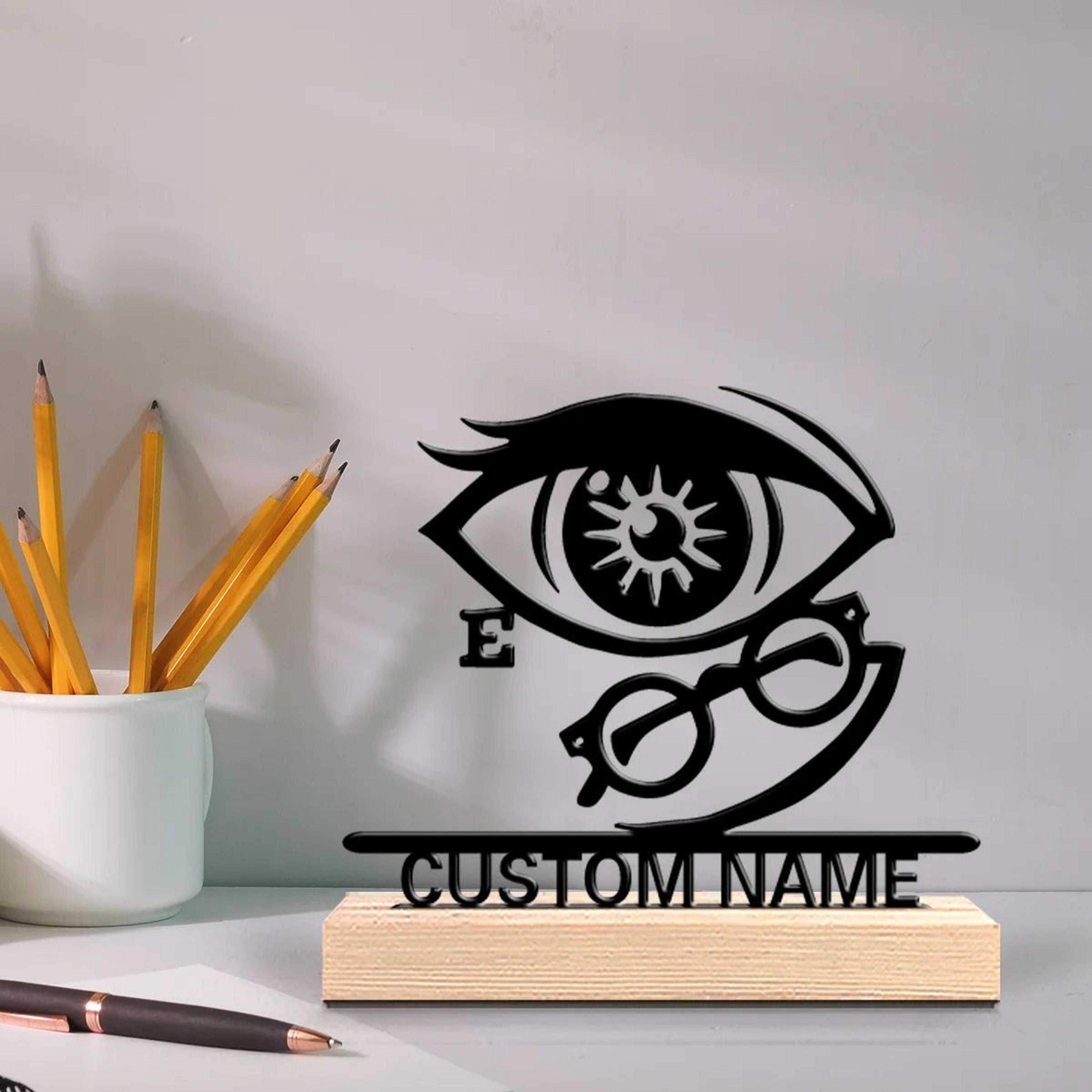 personalized ophthalmologist desk decor metal doctor statue gift