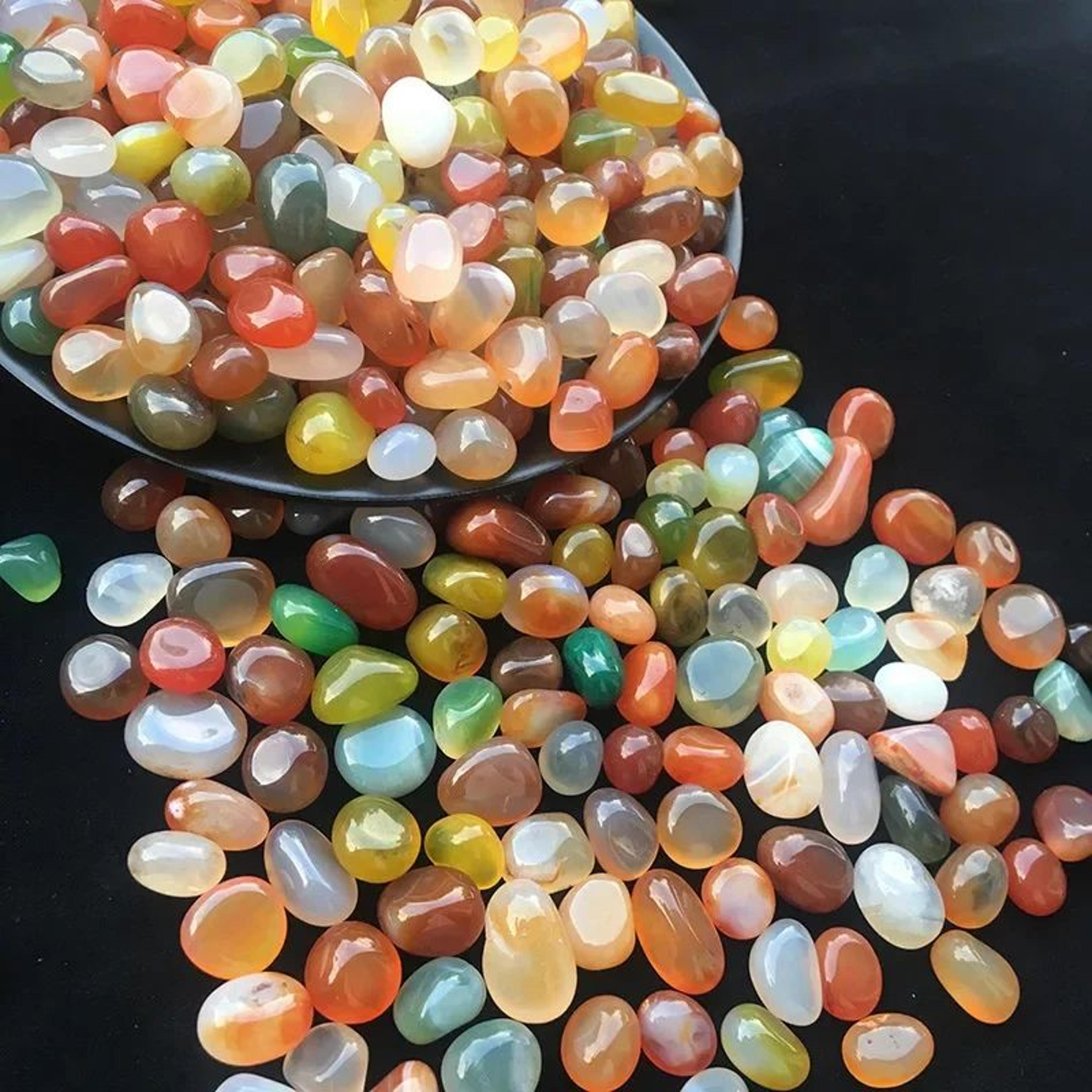 colorful agate pebbles decorative stones for aquarium vase and plant decor