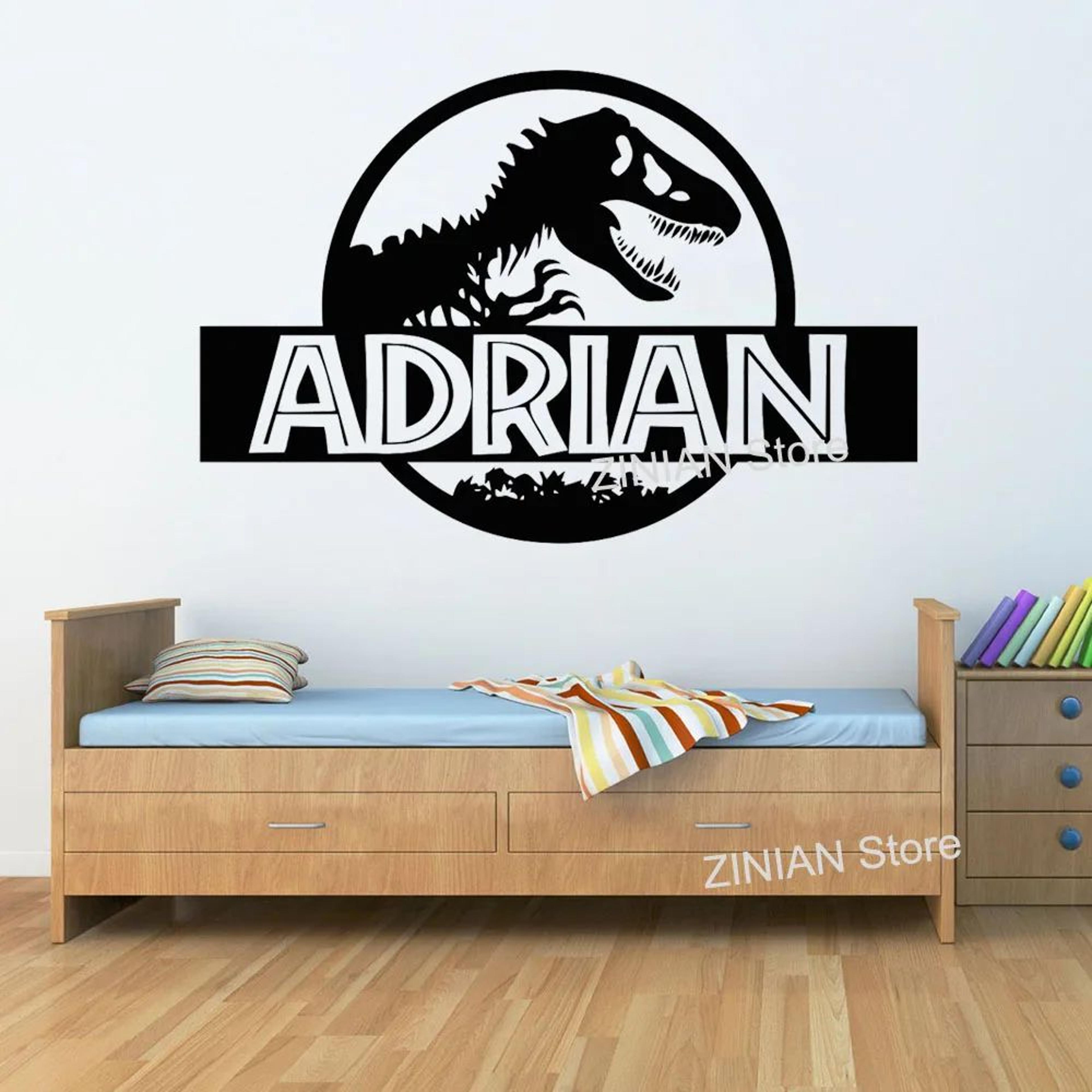 personalized dinosaur wall sticker kids room t rex name decal