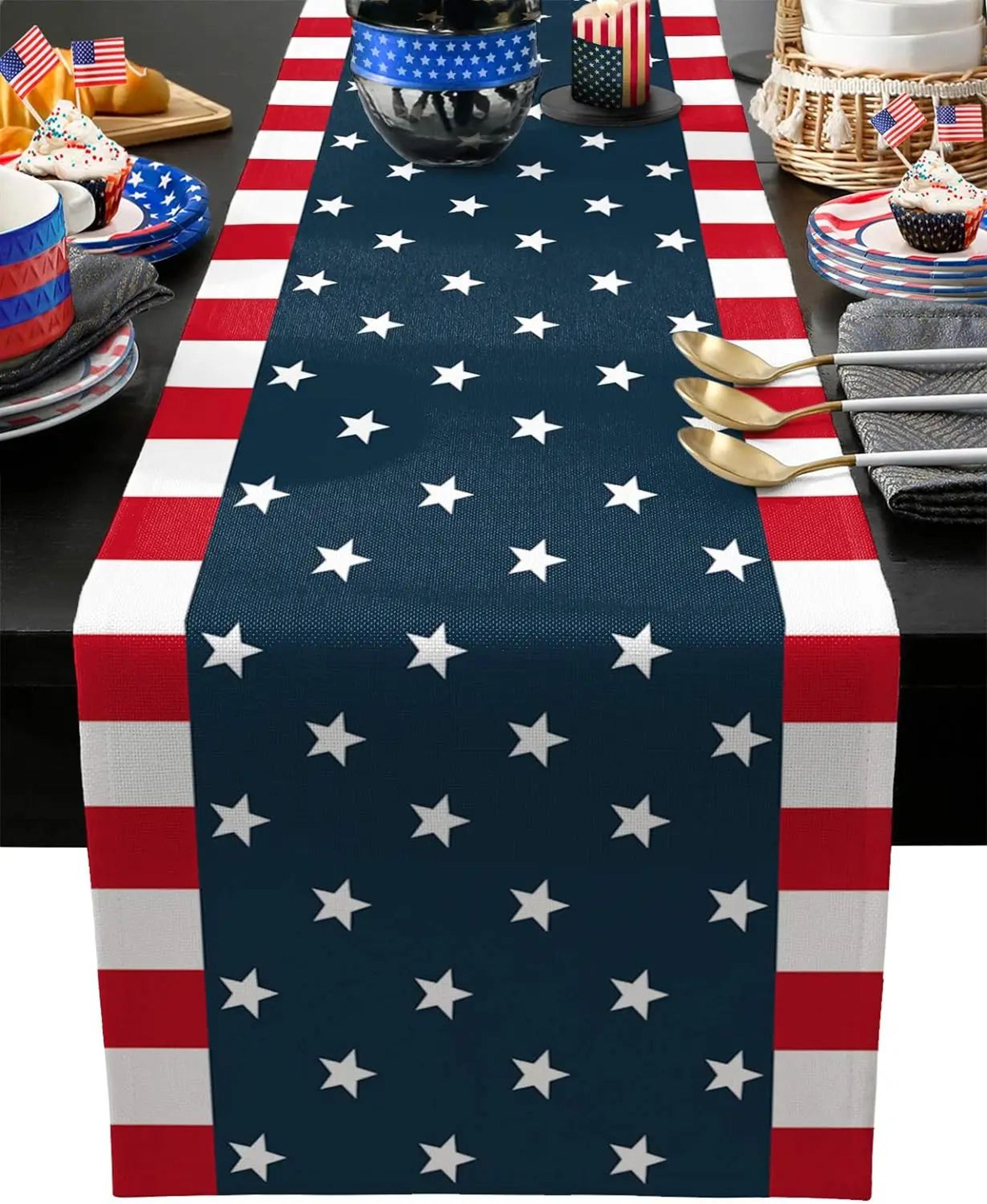patriotlinen 4th of july table runner farmhouse holiday decor