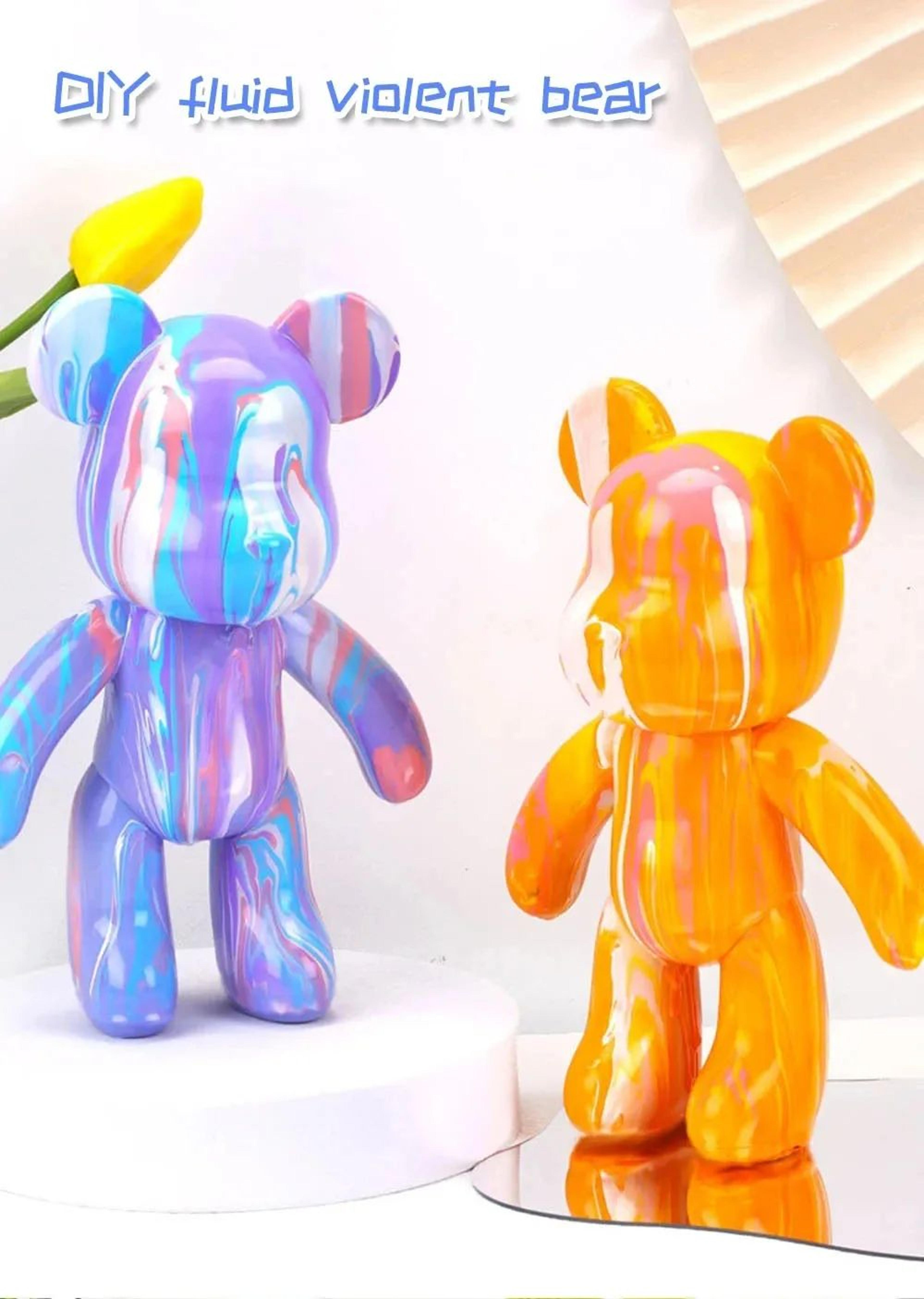 creative diy fluid bear sculpture graffiti art home decor toy