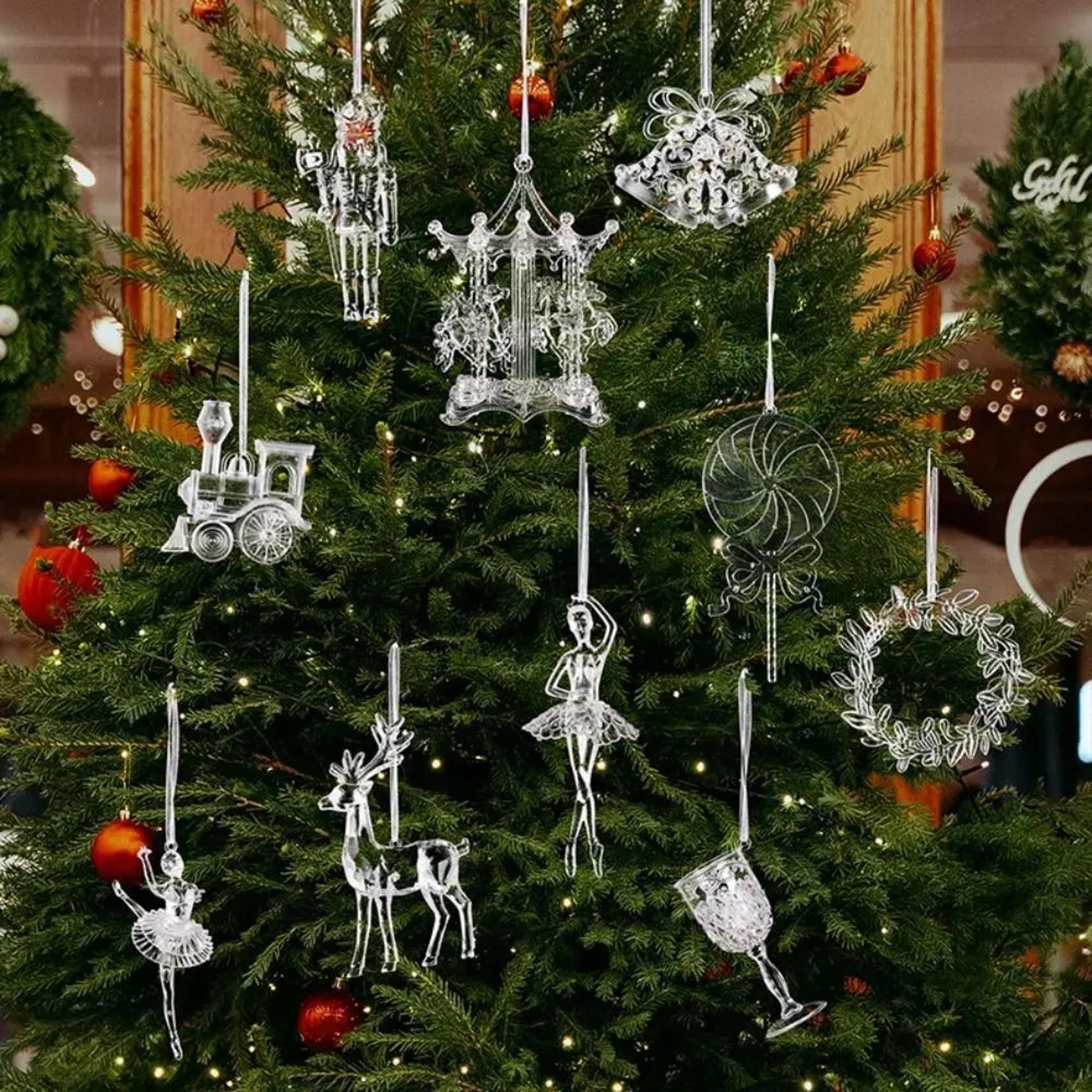 transparent acrylic angel christmas tree hanging ornament decor