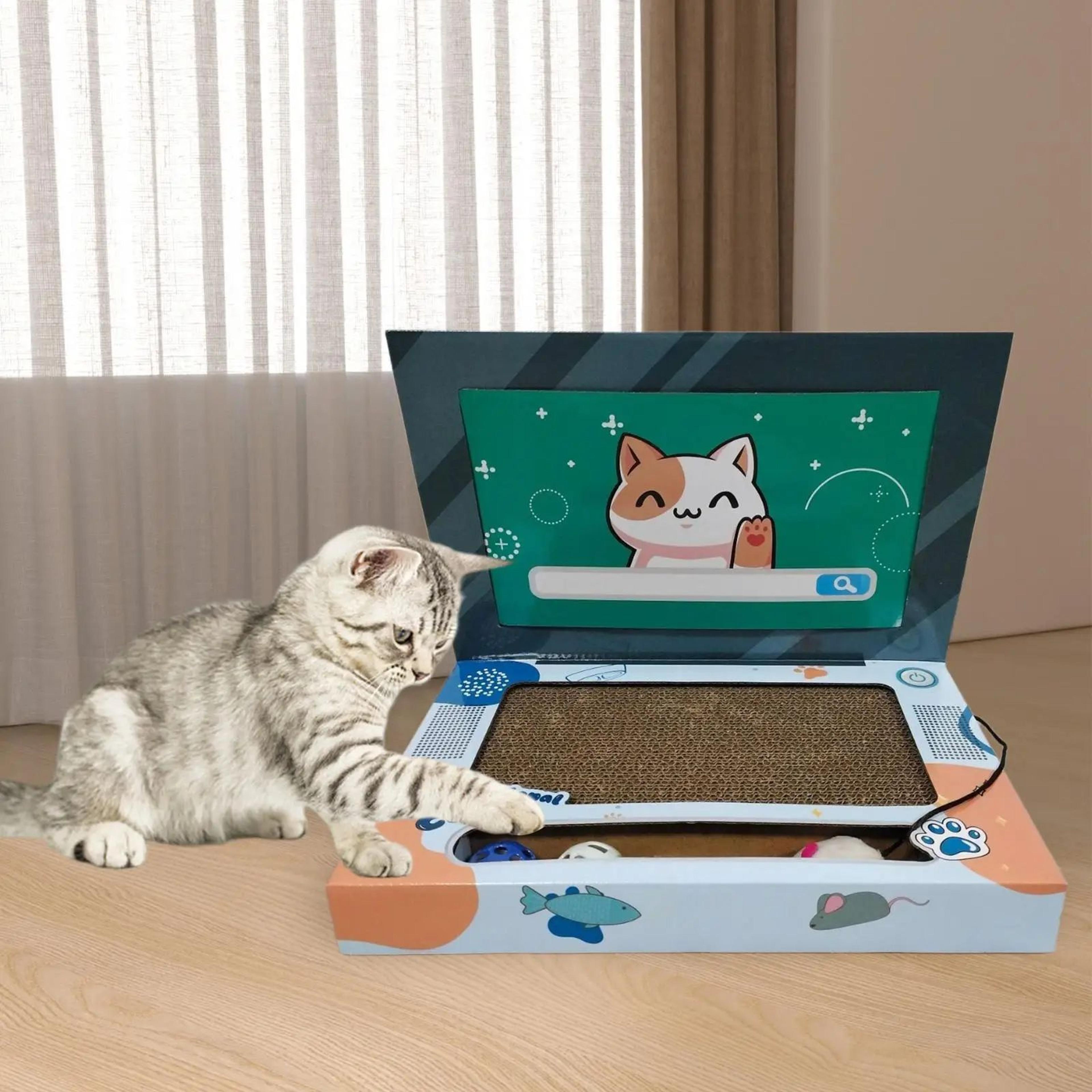 laptop style cat scratching board foldable cat scratcher toy