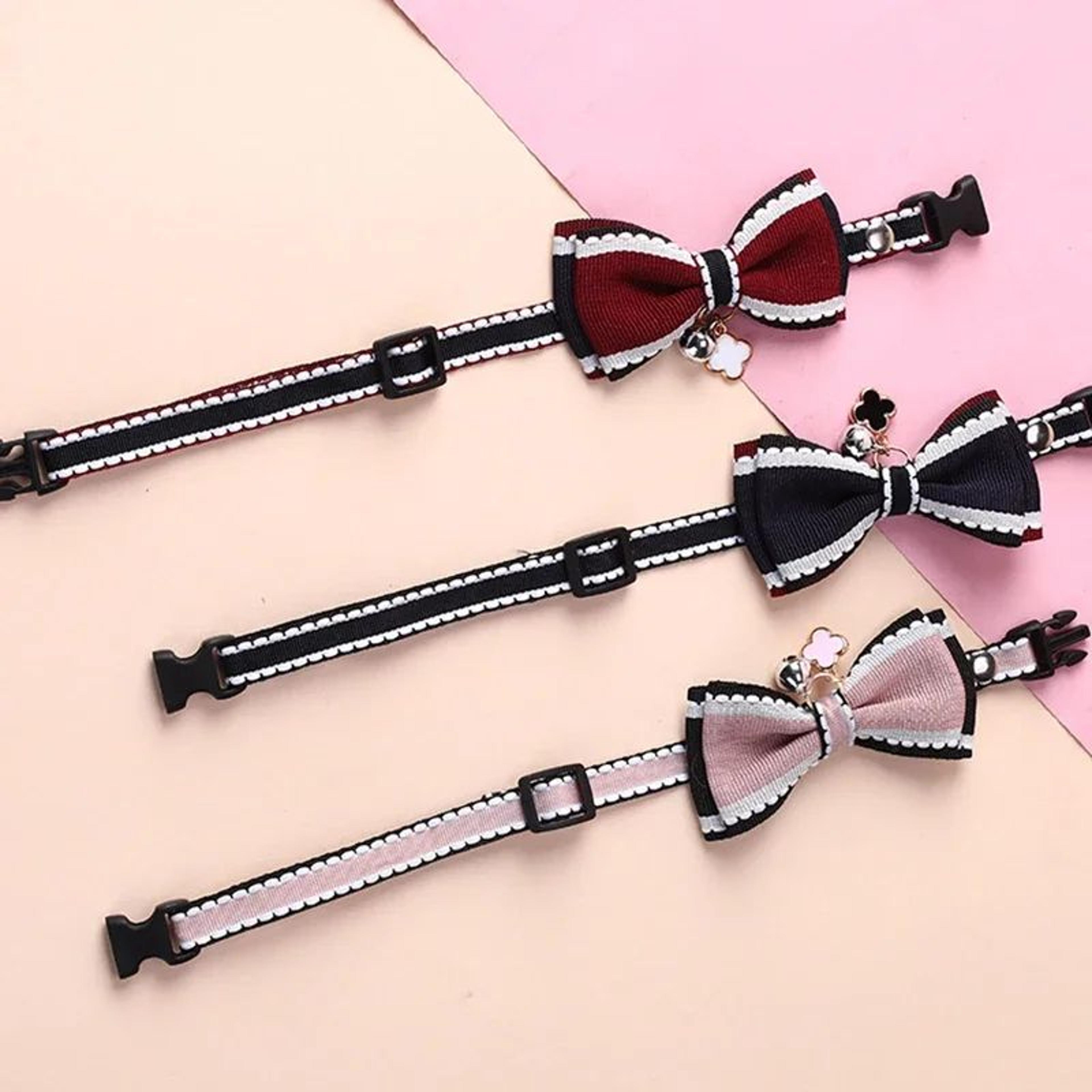 cute bow bell pet collar for cats and small dogs