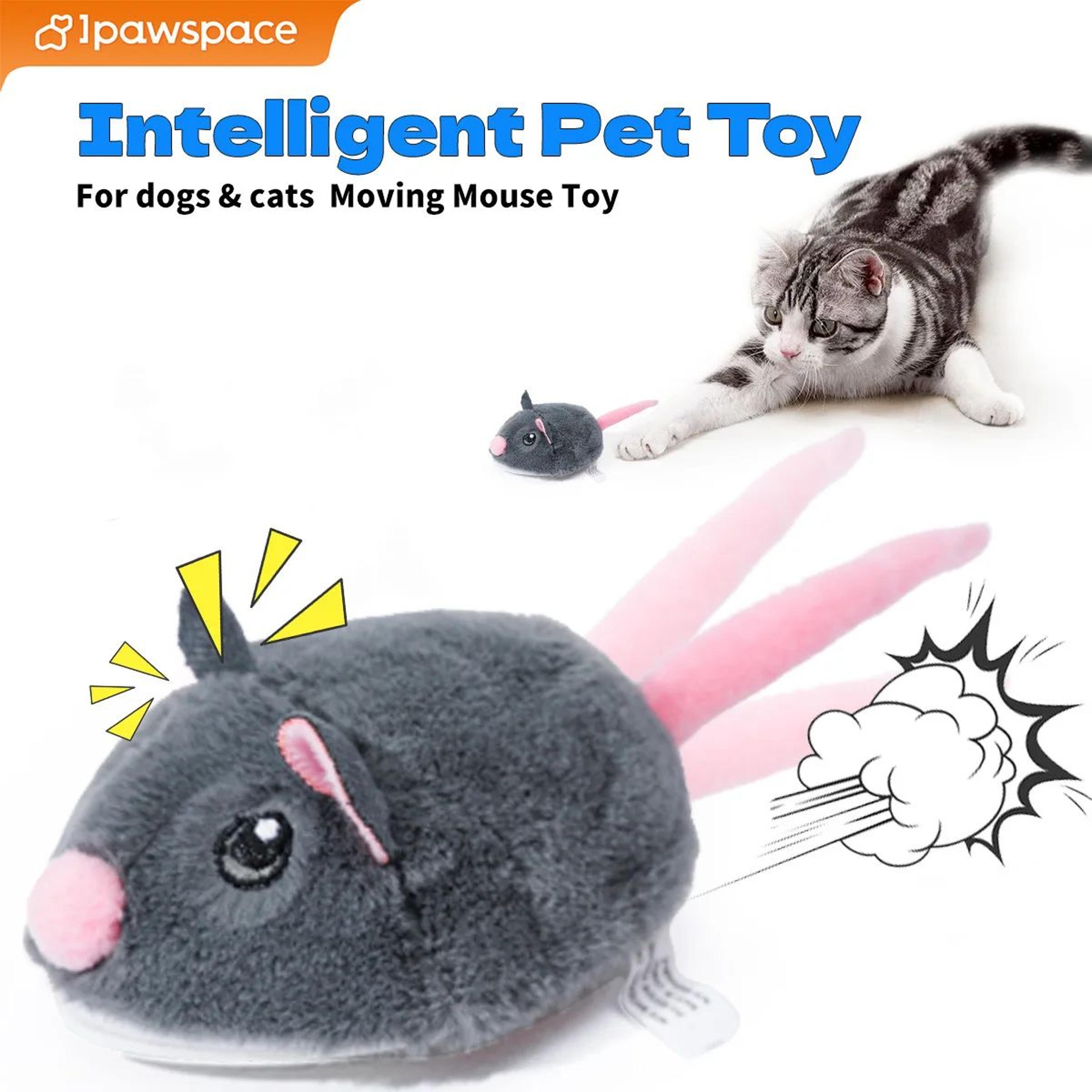 smart moving mouse cat toy interactive plush hunting toy for indoor cats