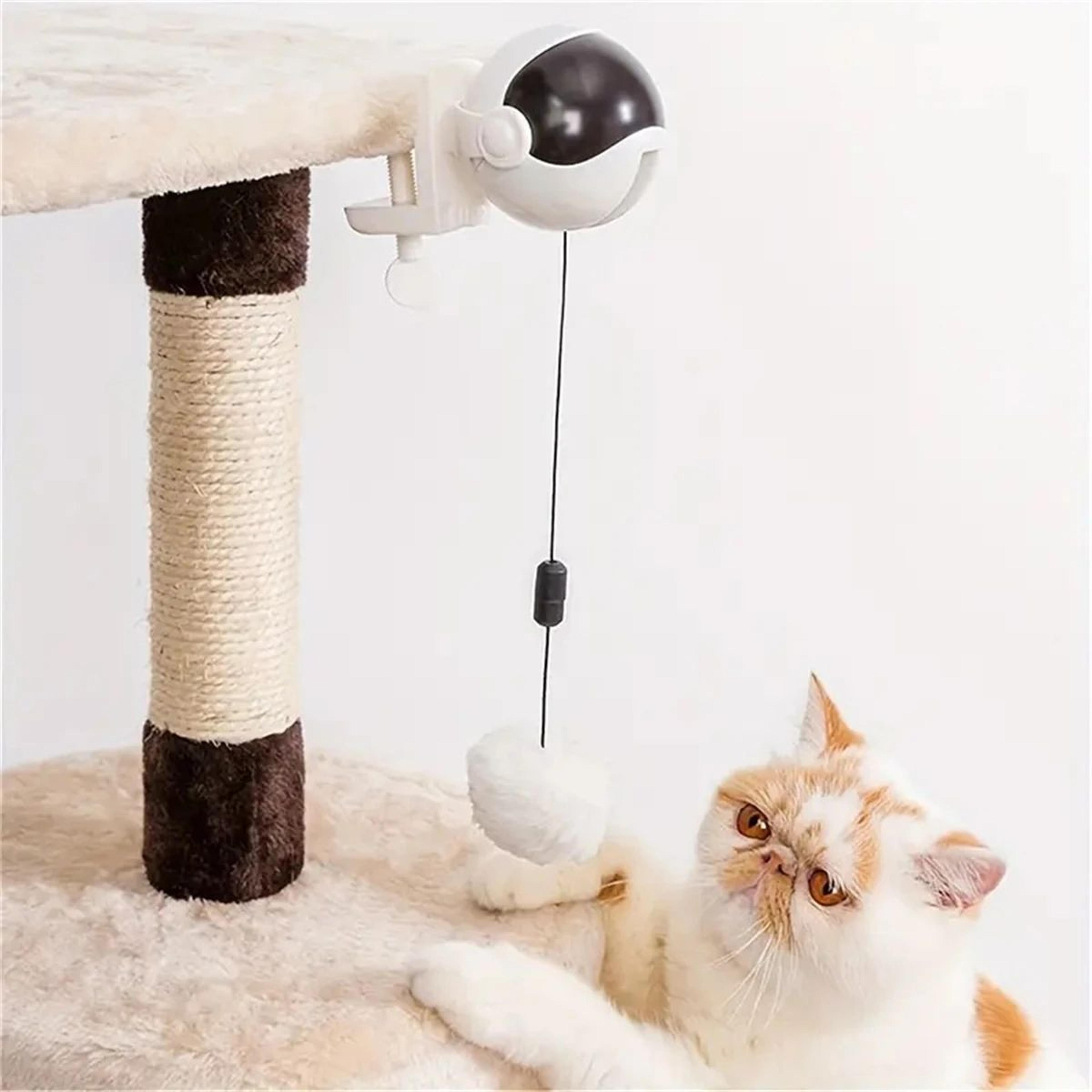 smart interactive lifting ball cat toy with automatic retractable motion