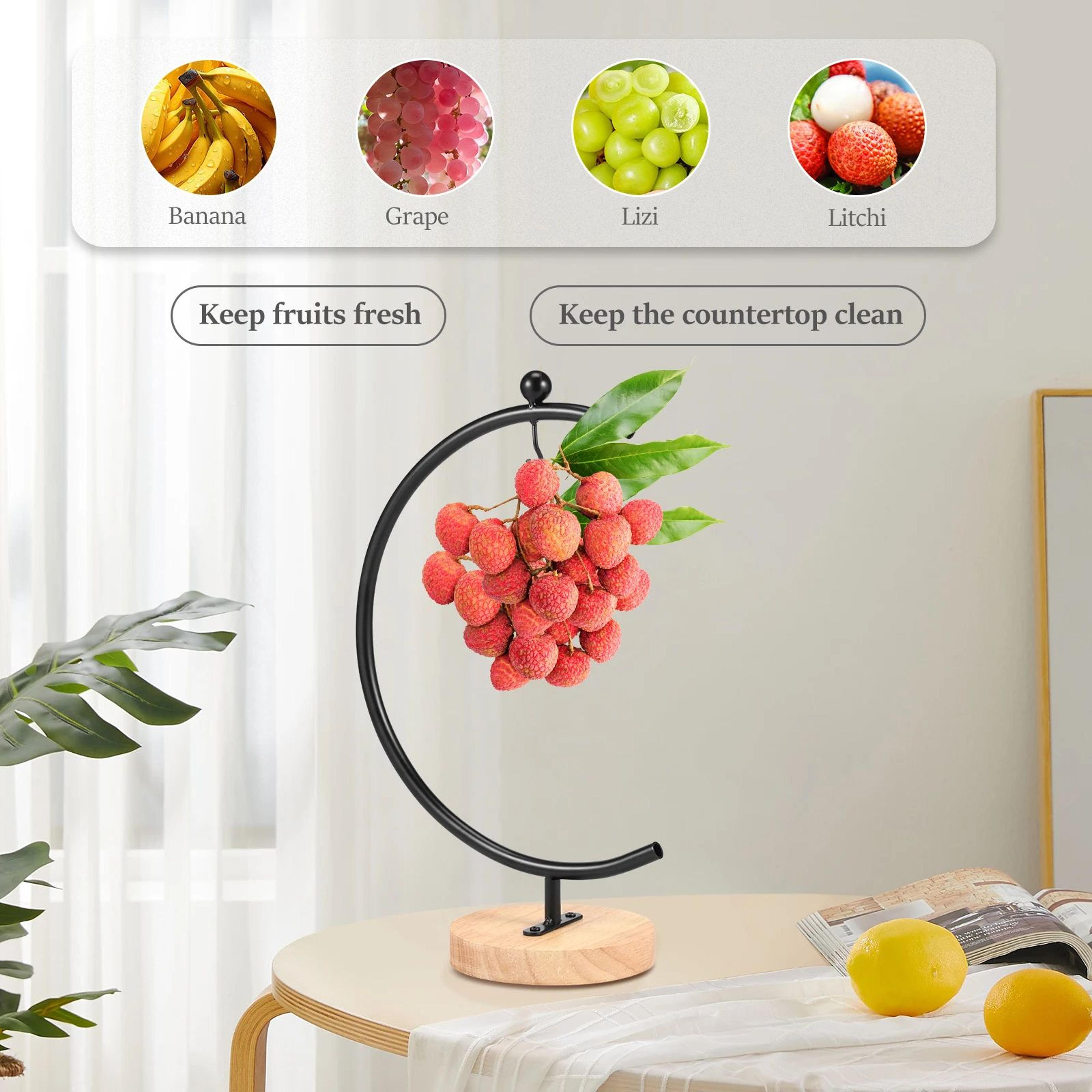 moon shape banana holder countertop fruit storage stand