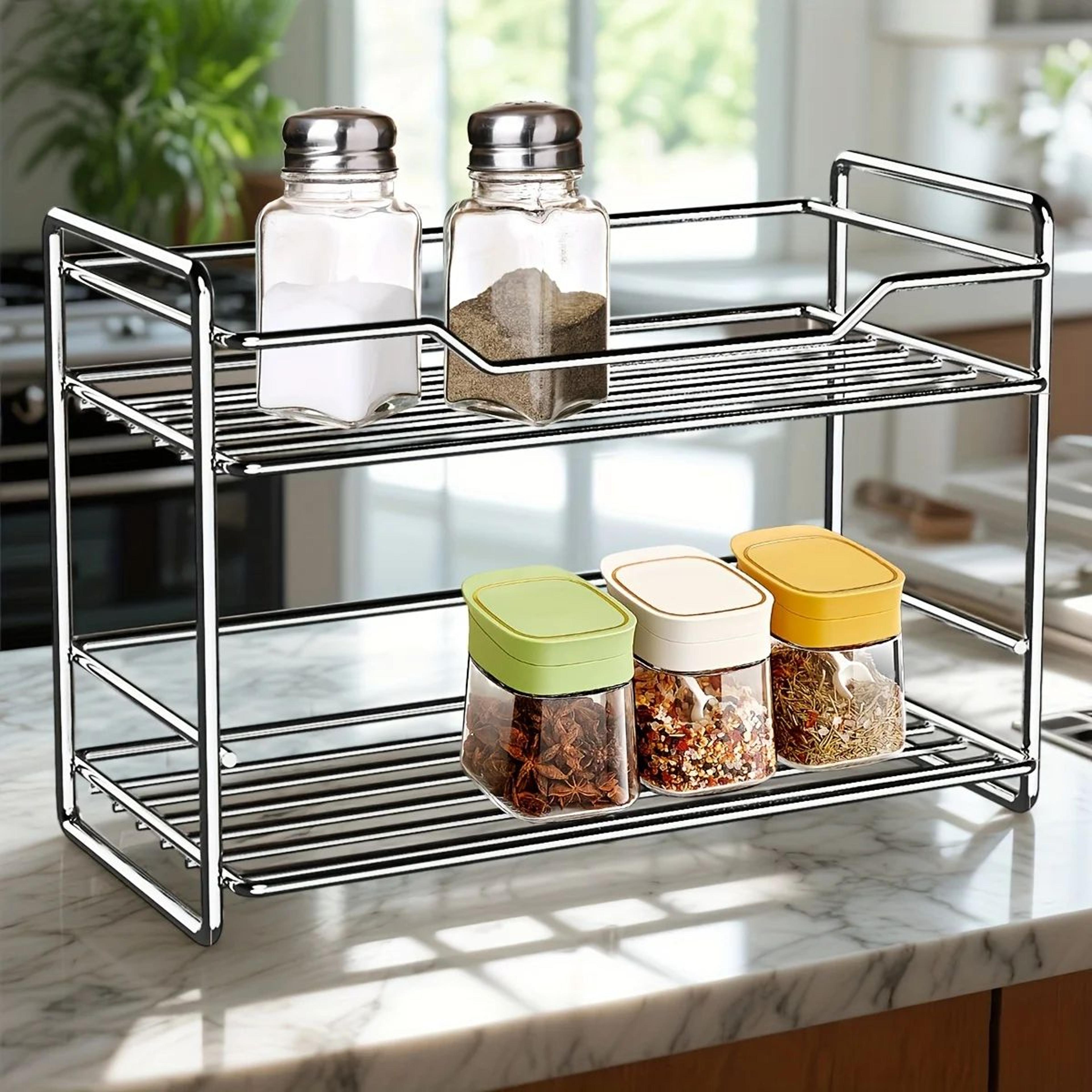 steelstack 2 tier kitchen spice organizer rack