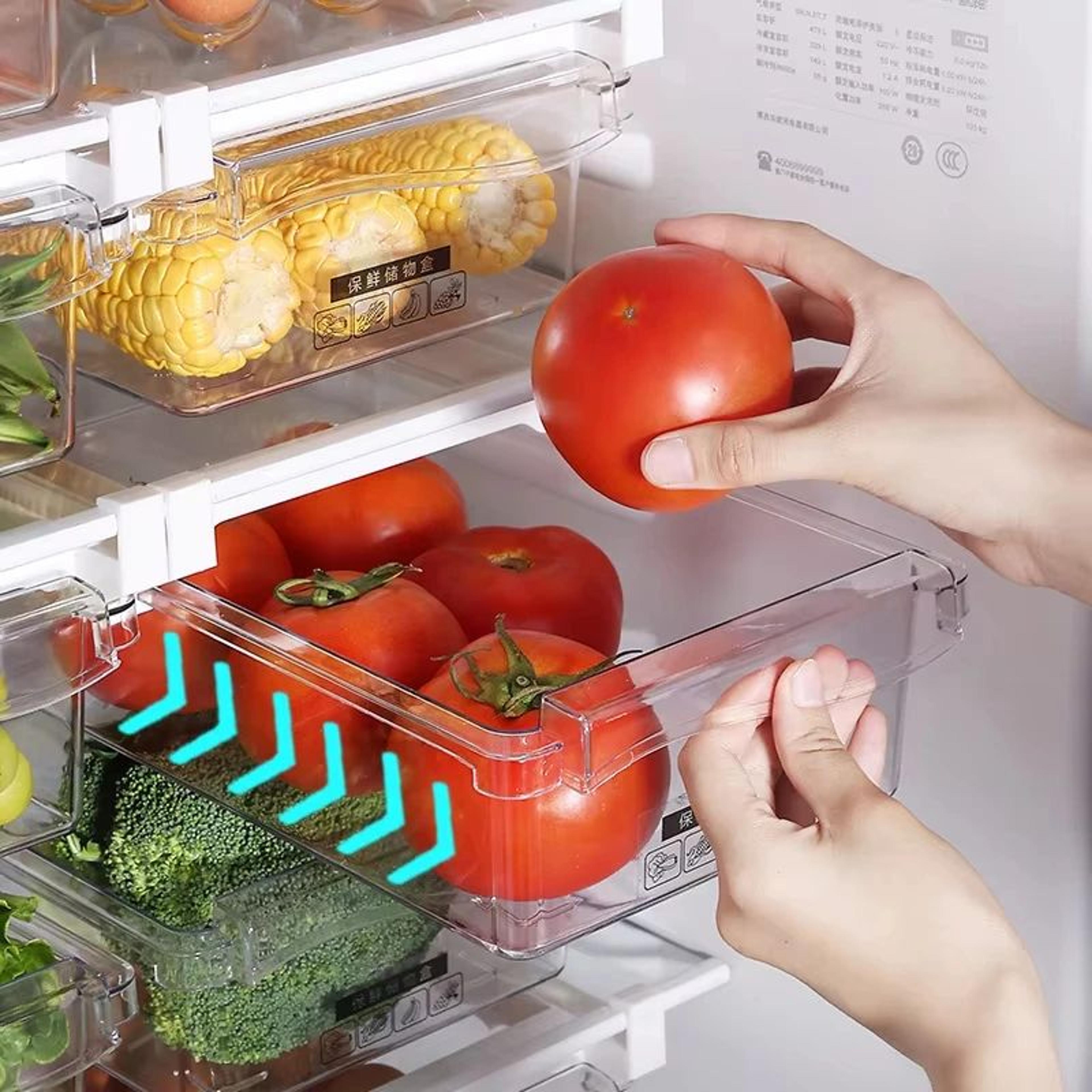 freshslide refrigerator drawer organizer box