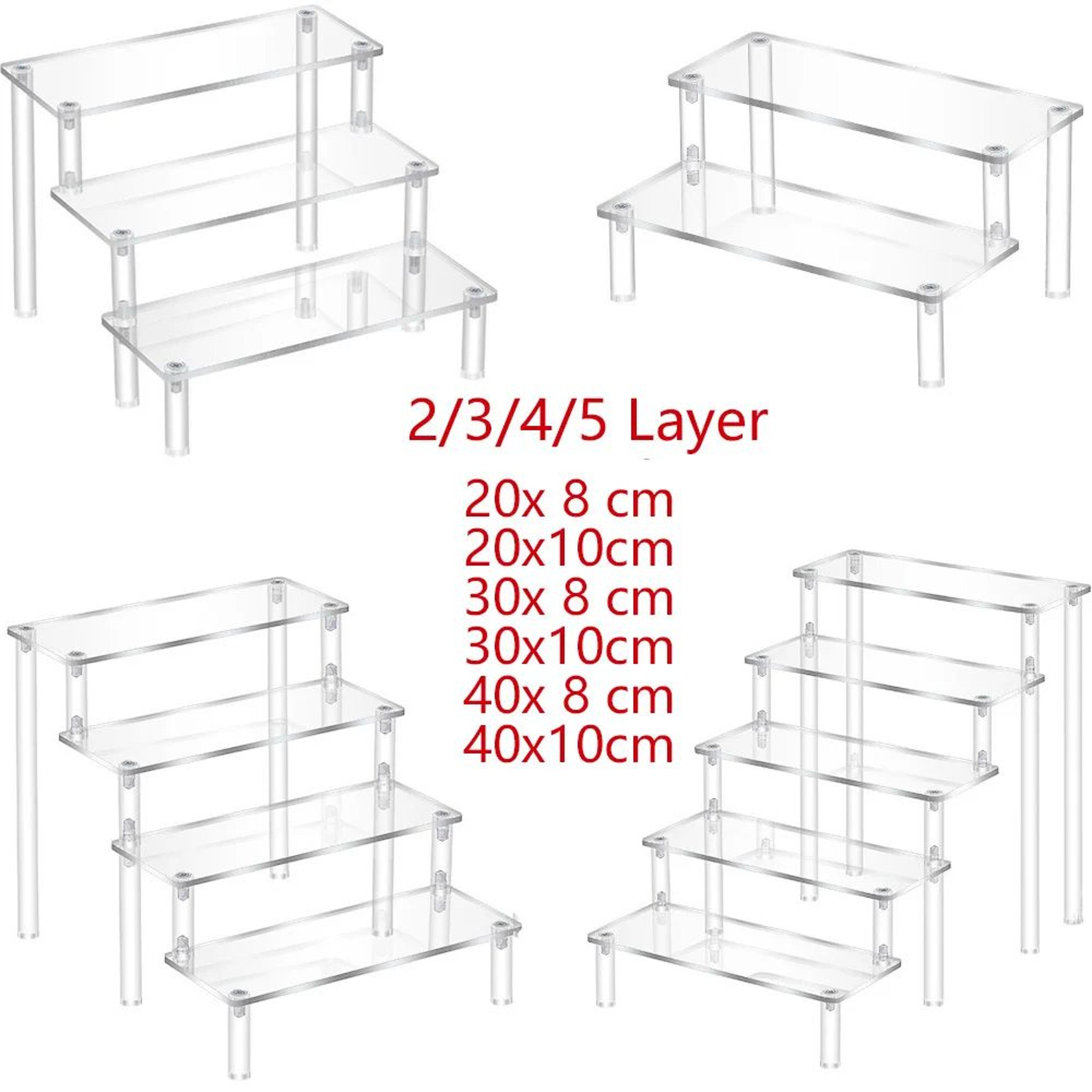 crystalview acrylic display riser shelf for collectibles and desserts