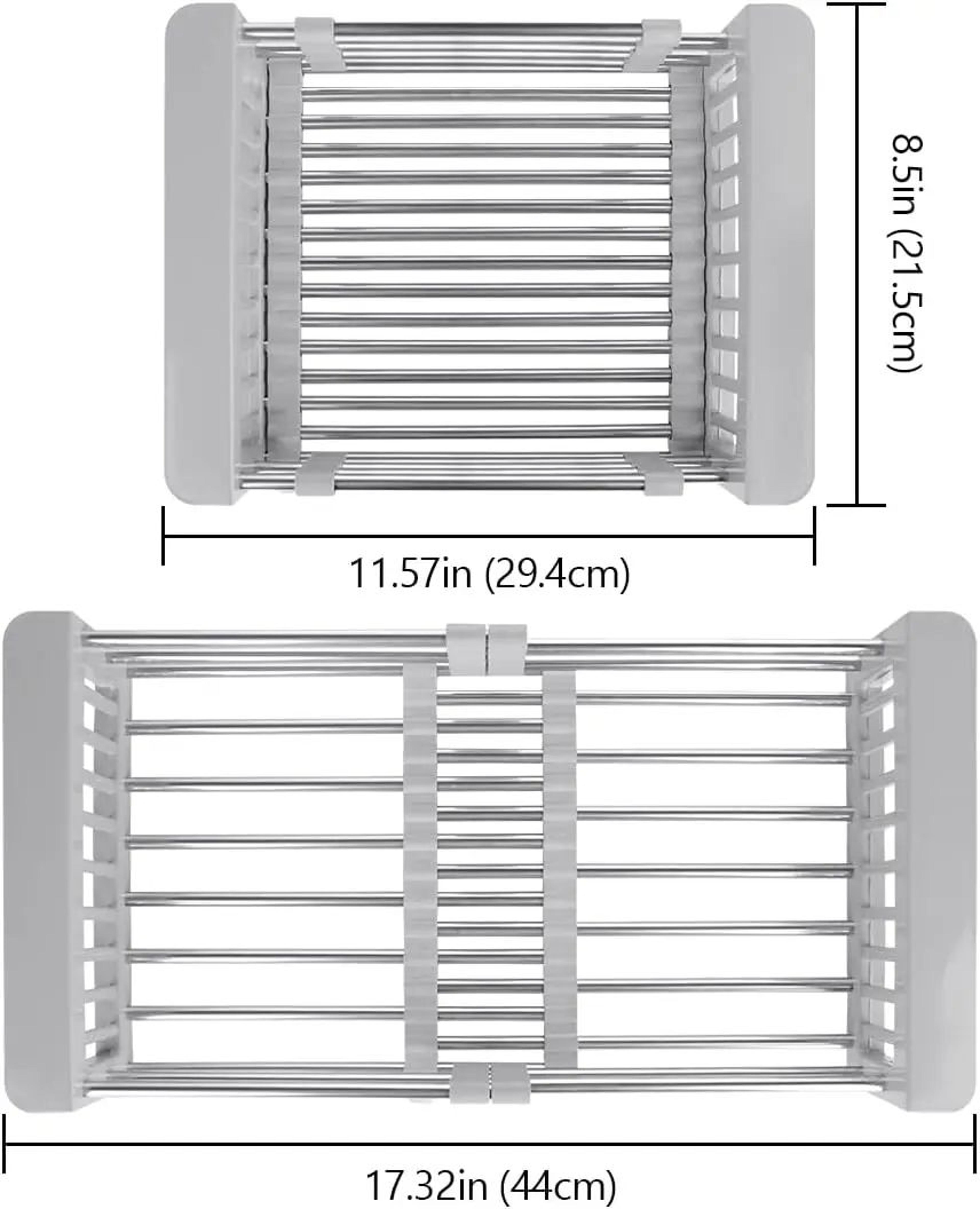 expandable over sink dish drying rack and vegetable drainer
