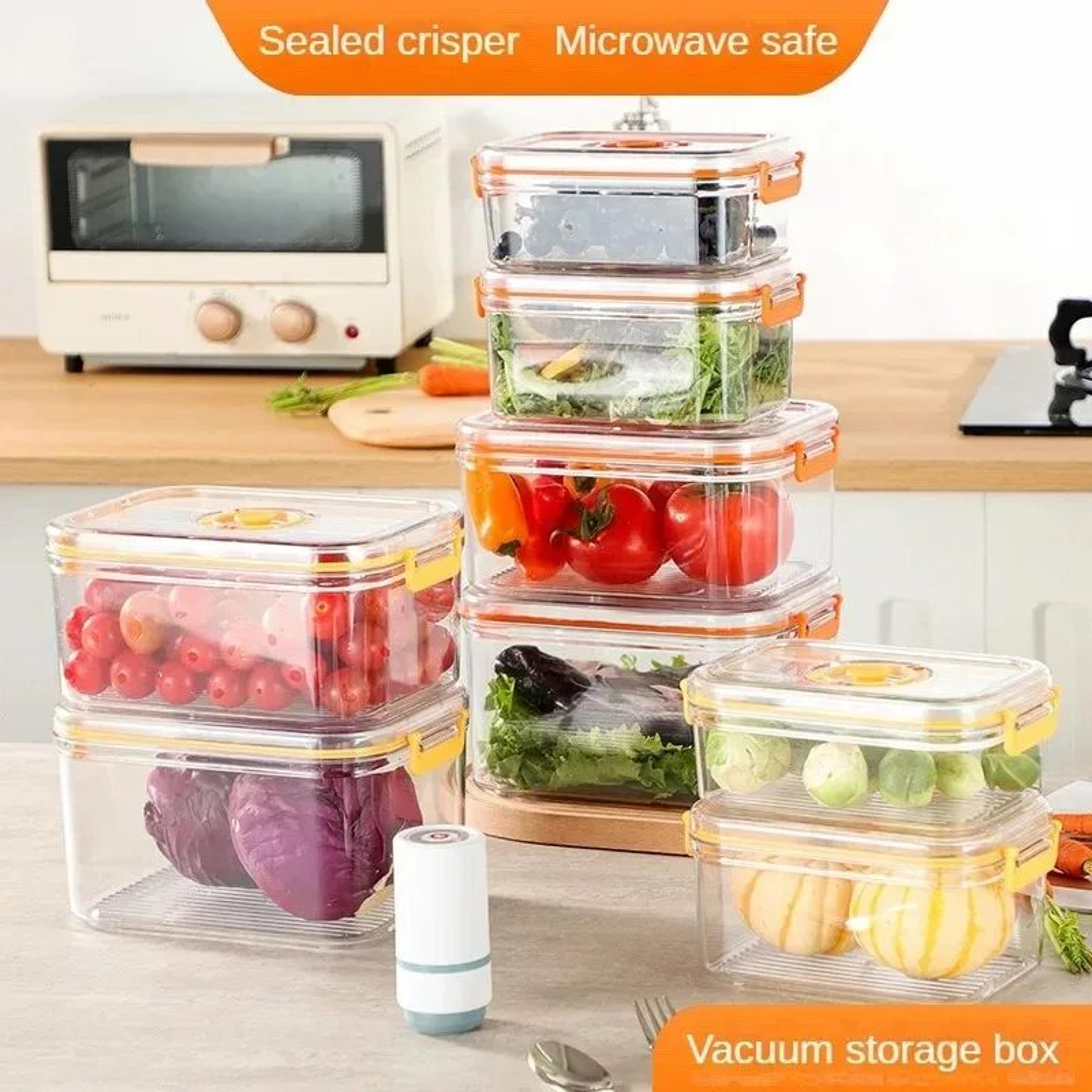 vacuum fresh food storage container airtight refrigerator organizer