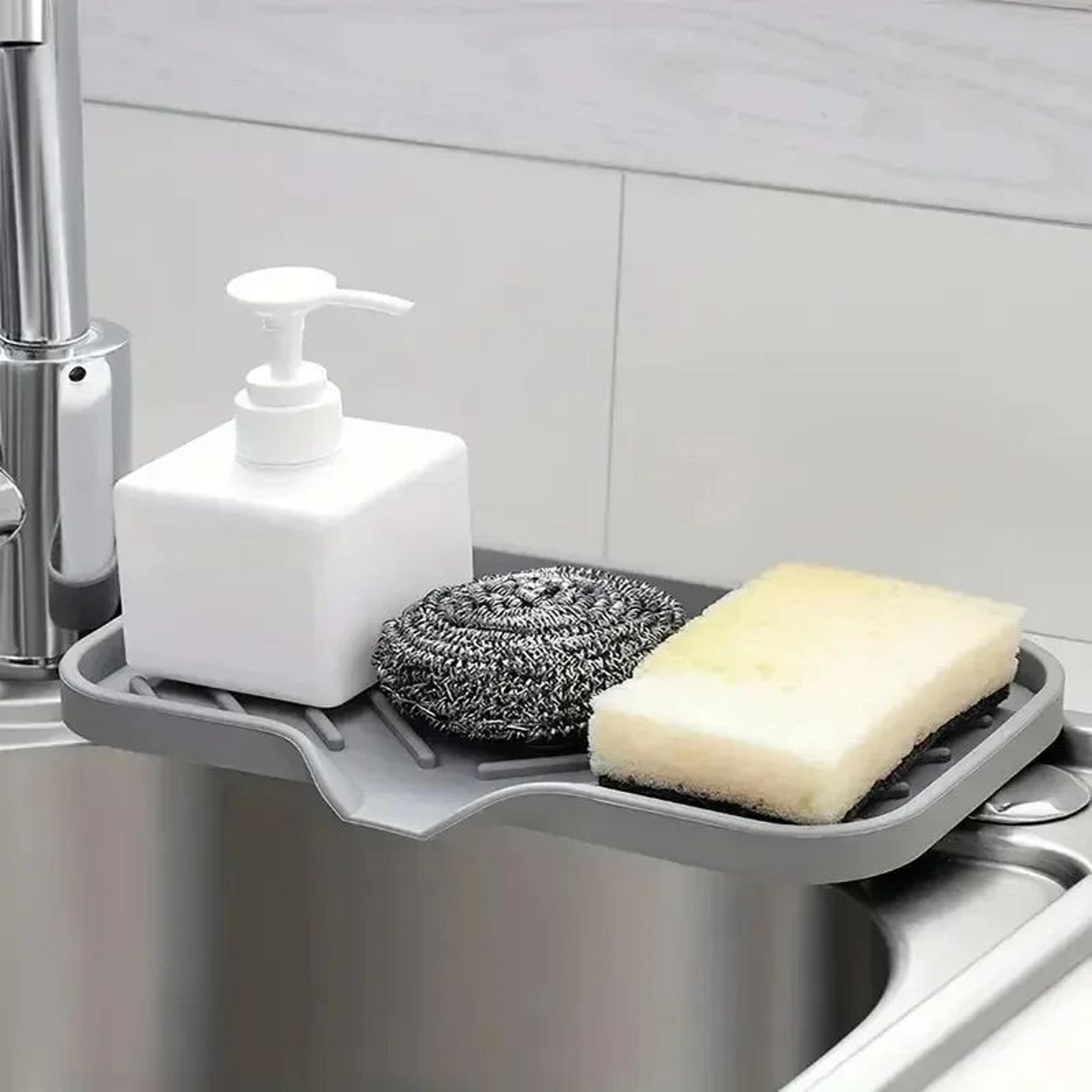 silicone sink organizer tray with drain