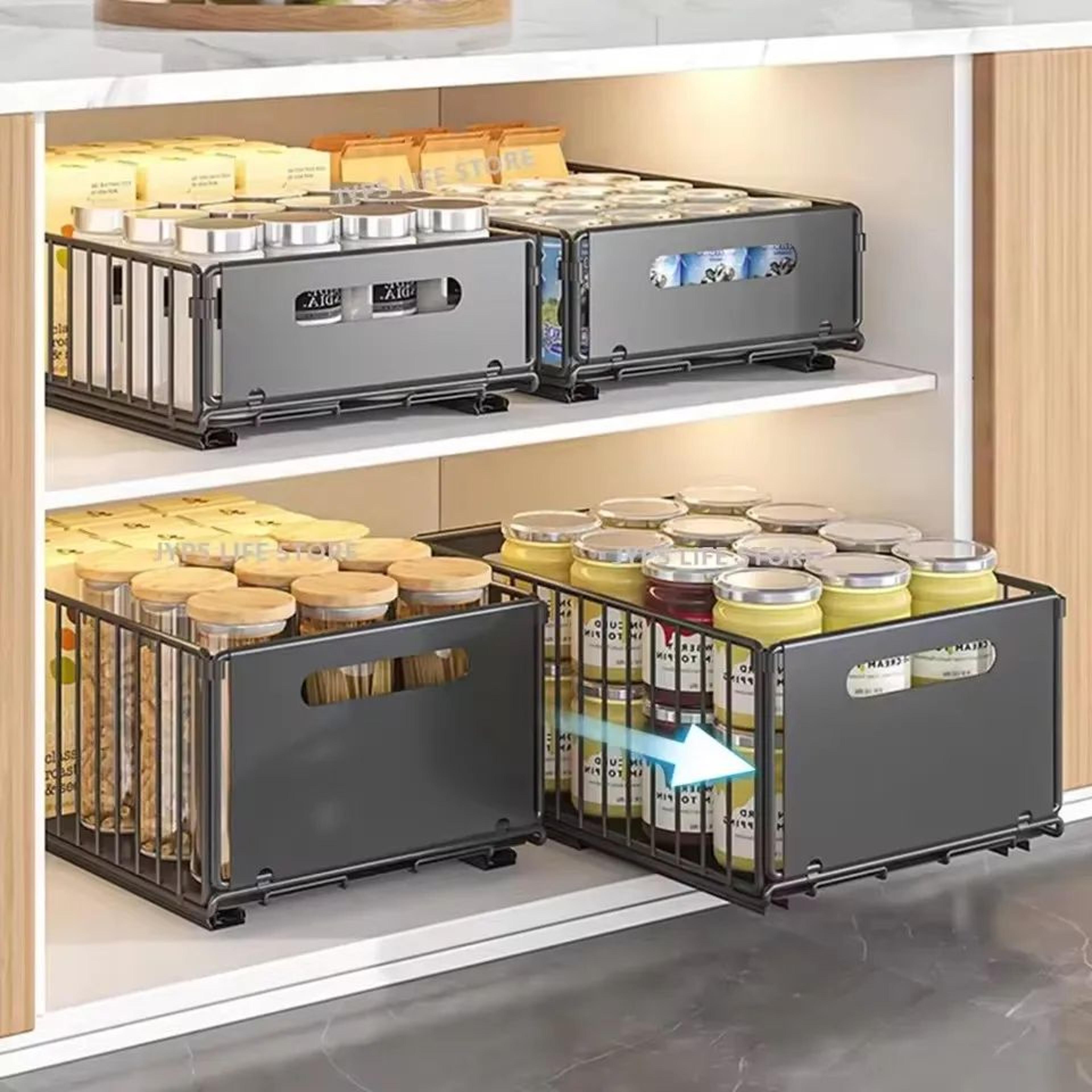pull out cabinet organizer spice rack storage drawer