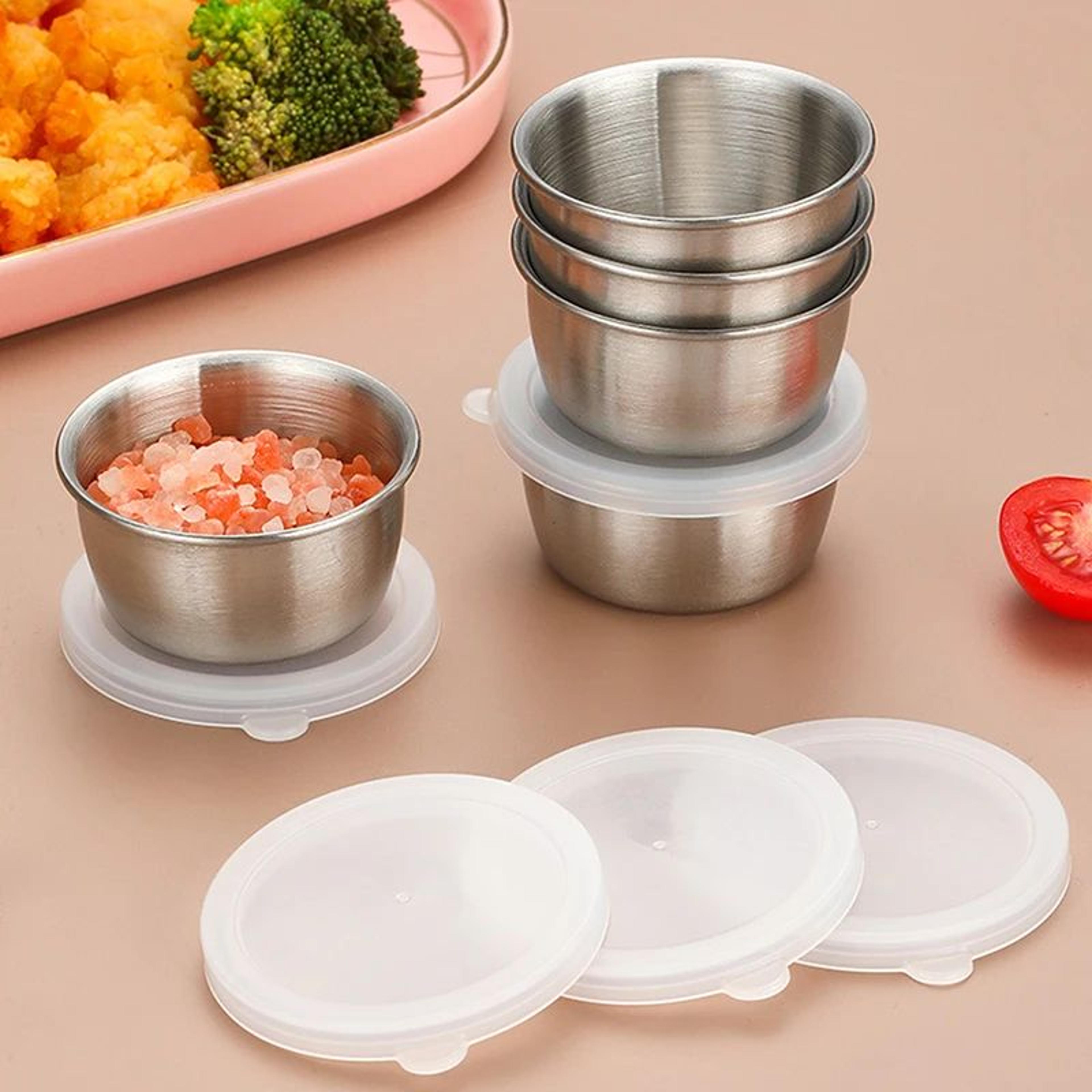stainless steel sauce containers with leakproof lids 40ml